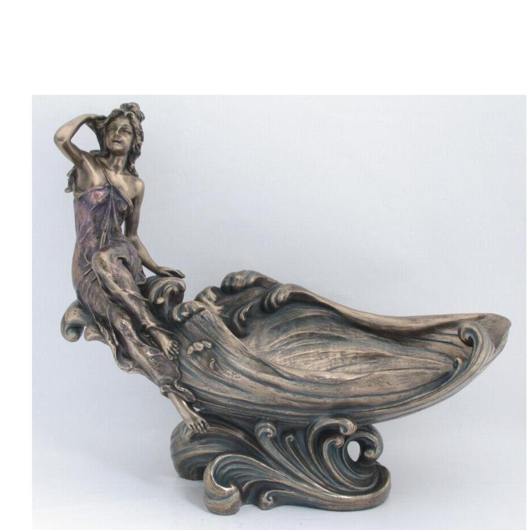 Art Nouveau Candy Centerpiece Bowl with Female Figure