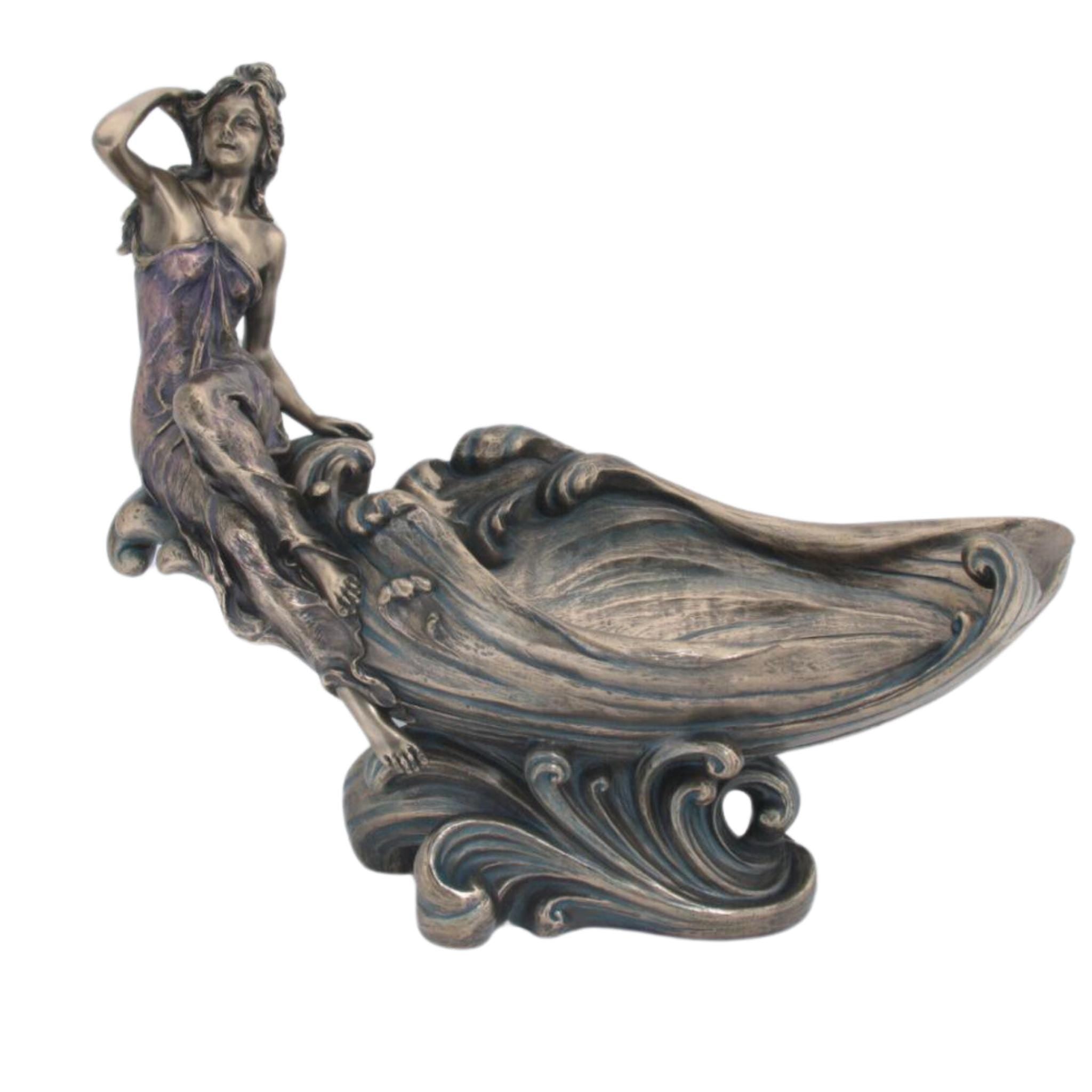 Art Nouveau Candy Centerpiece Bowl with Female Figure