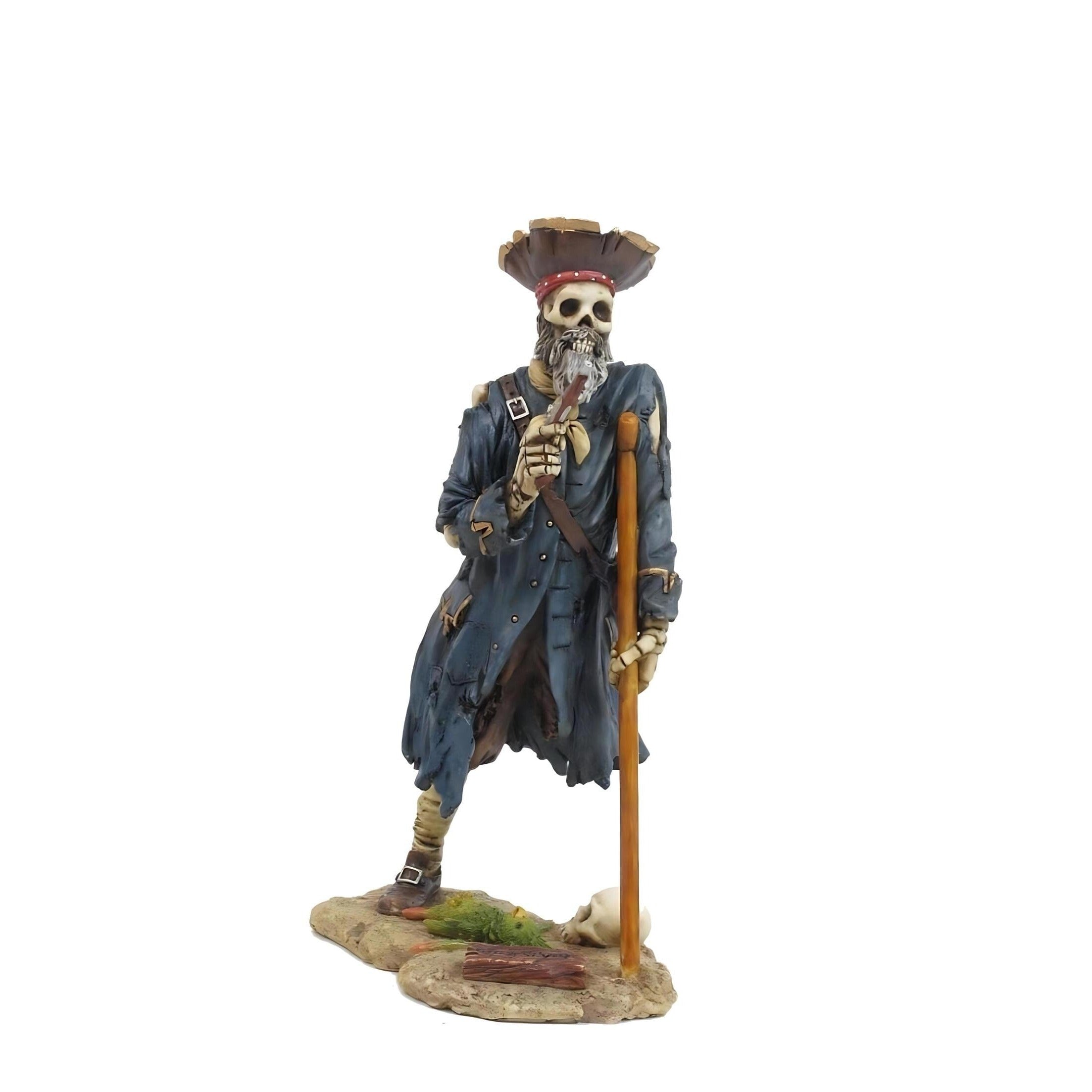 Long John Silver Treasure Island Pirate Statue Skeleton Figure Ornament