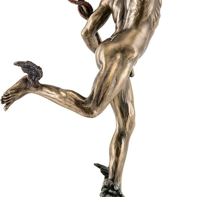 Flying Mercury Sculpture: Cold Cast Bronze Finish, Museum Grade Figurine (14.57 Inch)