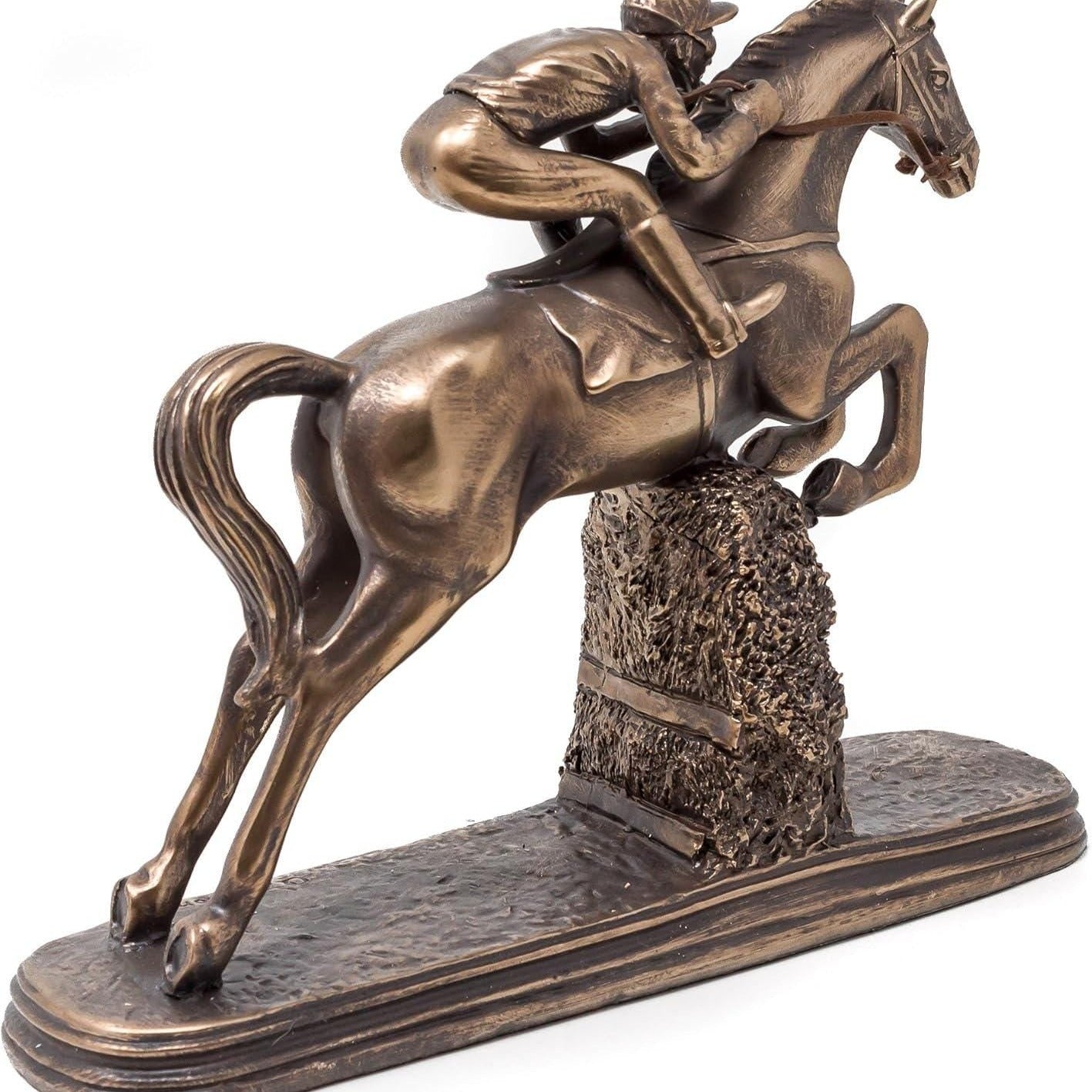 Bronzed Horseman Statue: Veronese Design Jockey Figurine