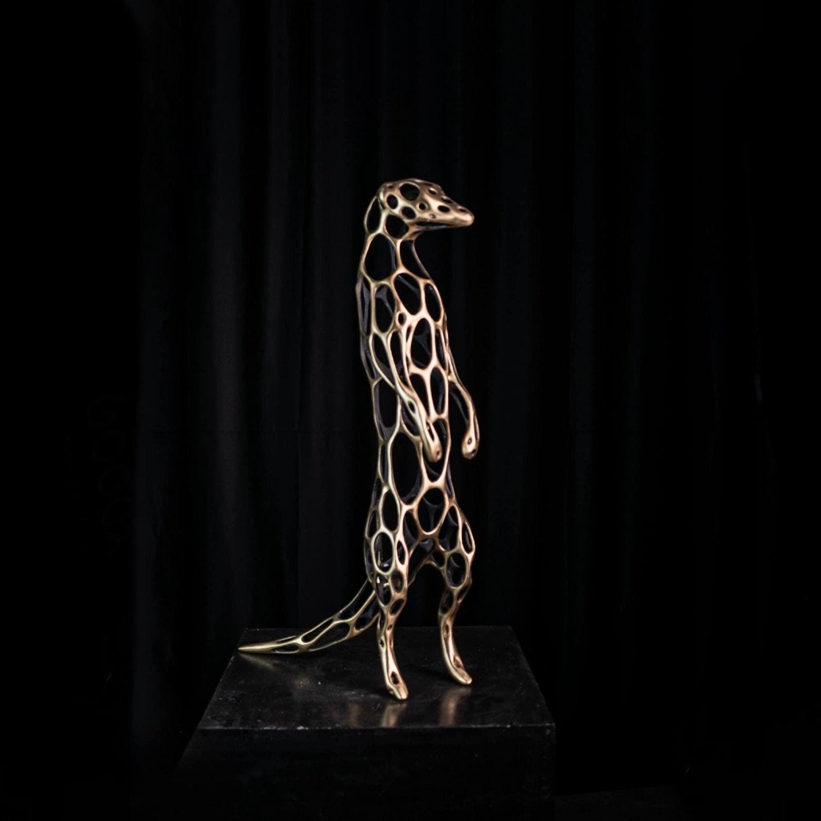 31.50 Inches Meerkat Bronze sculpture.