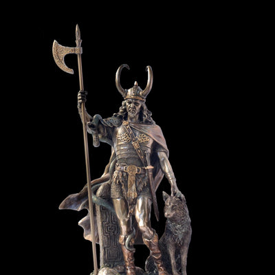 Bronzed Loki Norse God Figurine Statue Sculpture Viking 36cm