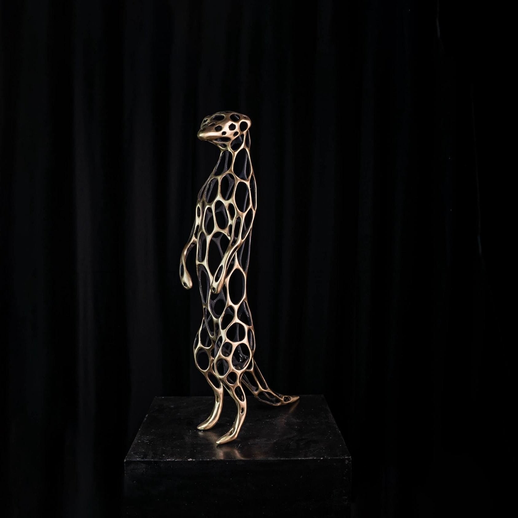 31.50 Inches Meerkat Bronze sculpture.