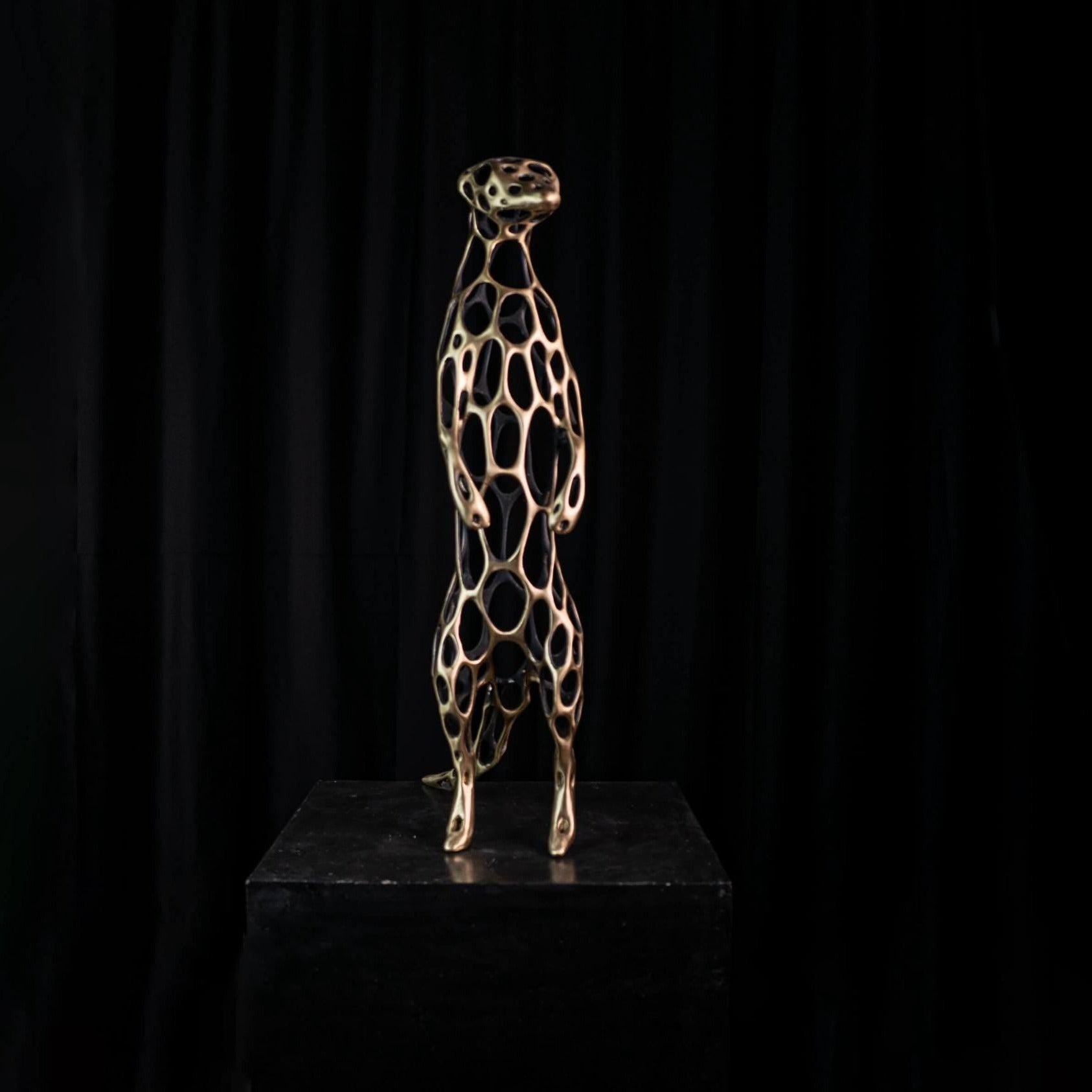 31.50 Inches Meerkat Bronze sculpture.