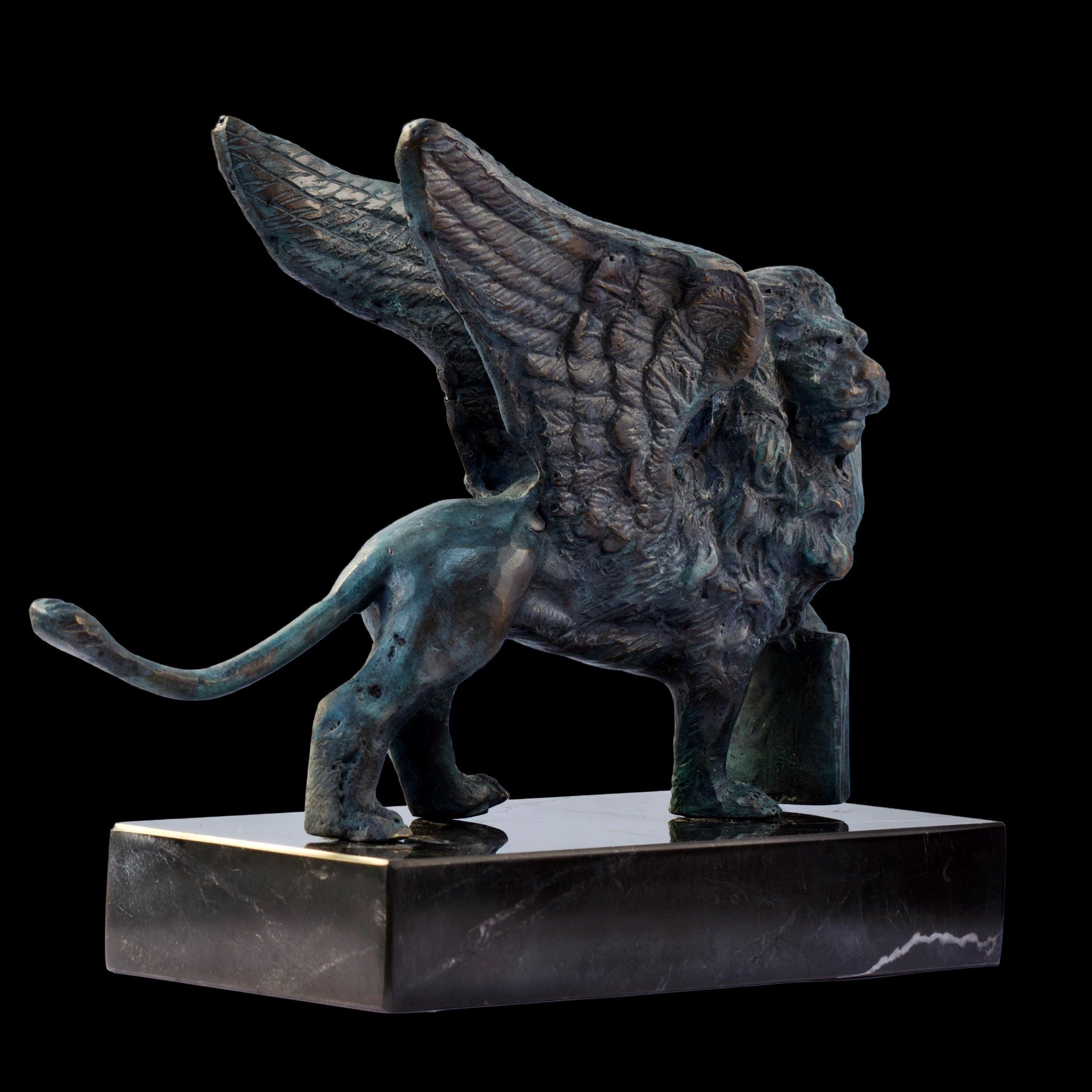Bronze Winged Lion Sculpture: Saint Mark Lion Figurine