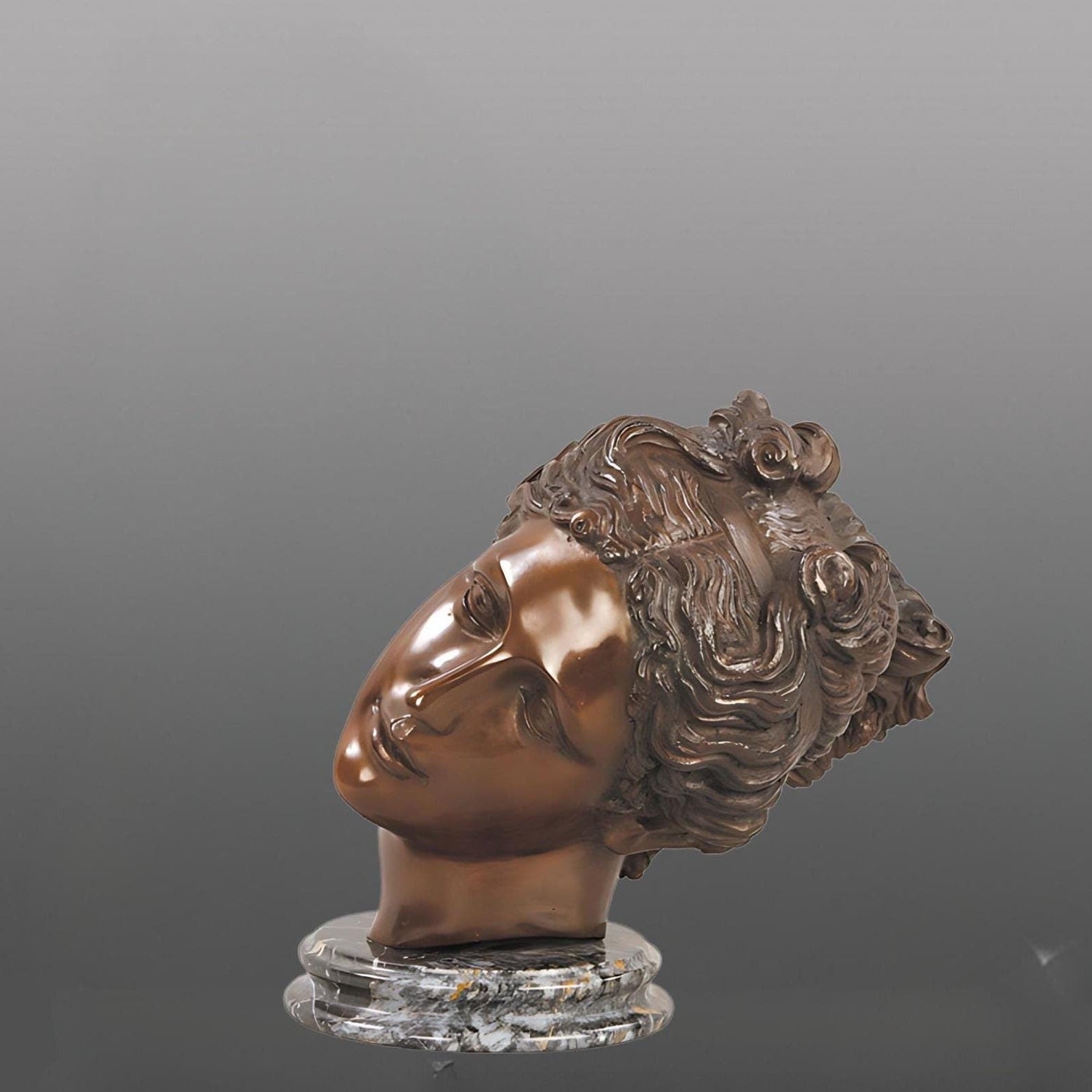 10.62 Inches Bronze Venus Aphrodite Bust Sculpture with marble base