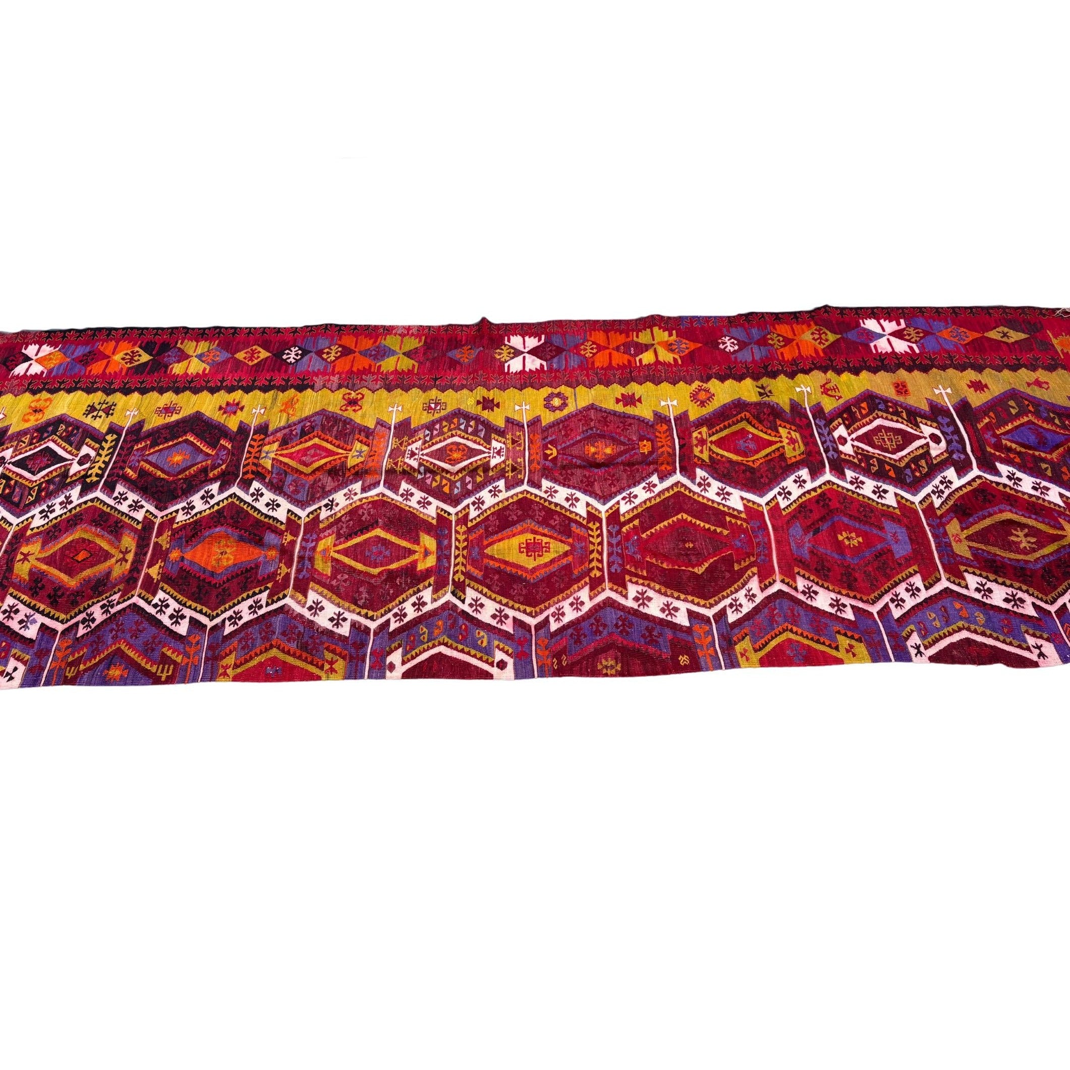 64'5x21'6 Inches Antique Anatolian Emirdag Runner Rug From 1800's