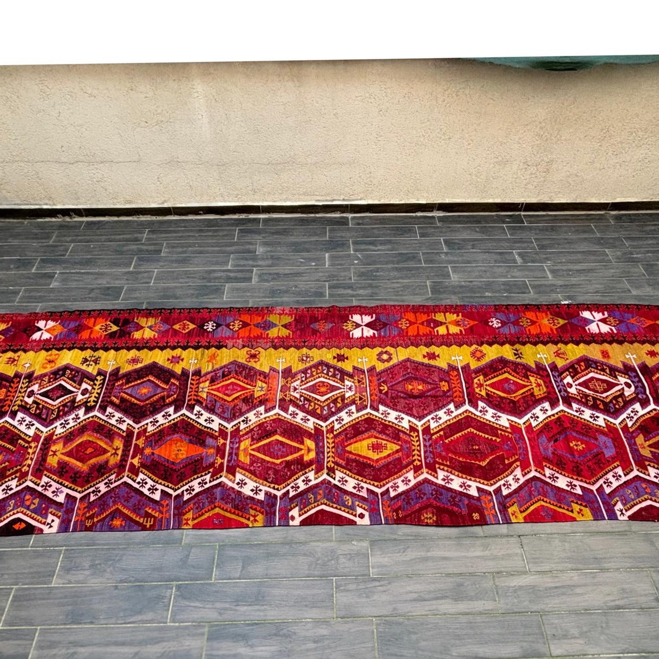 64'5x21'6 Inches Antique Anatolian Emirdag Runner Rug From 1800's