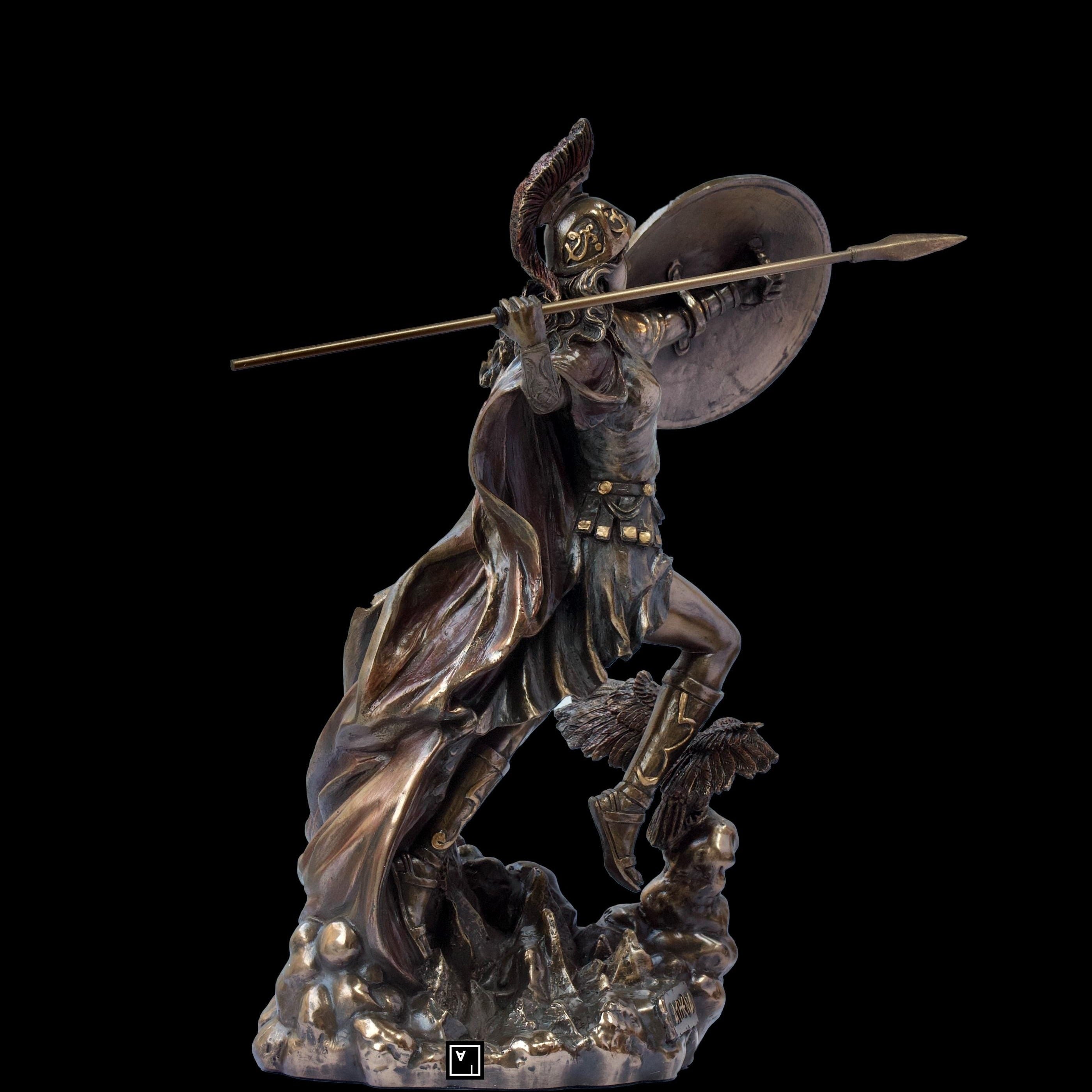 Cold Cast Bronze Athena Statue: Greek Goddess Sculpture