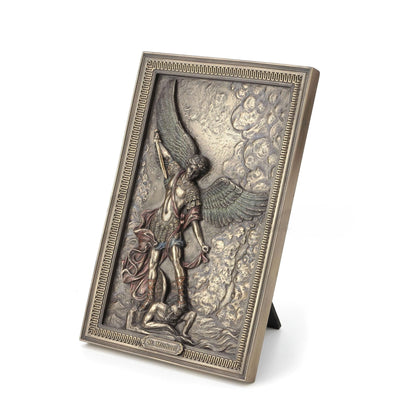 Saint Michael Wall Plaque: Archangel Defeating Satan, Veronese Design