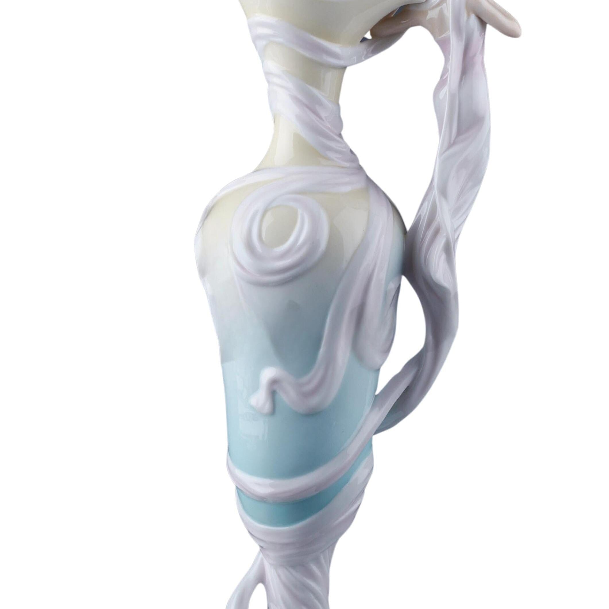 Art Nouveau Maiden Porcelain Ewer: Hand-Painted Figurine Pitcher (13 Inches)