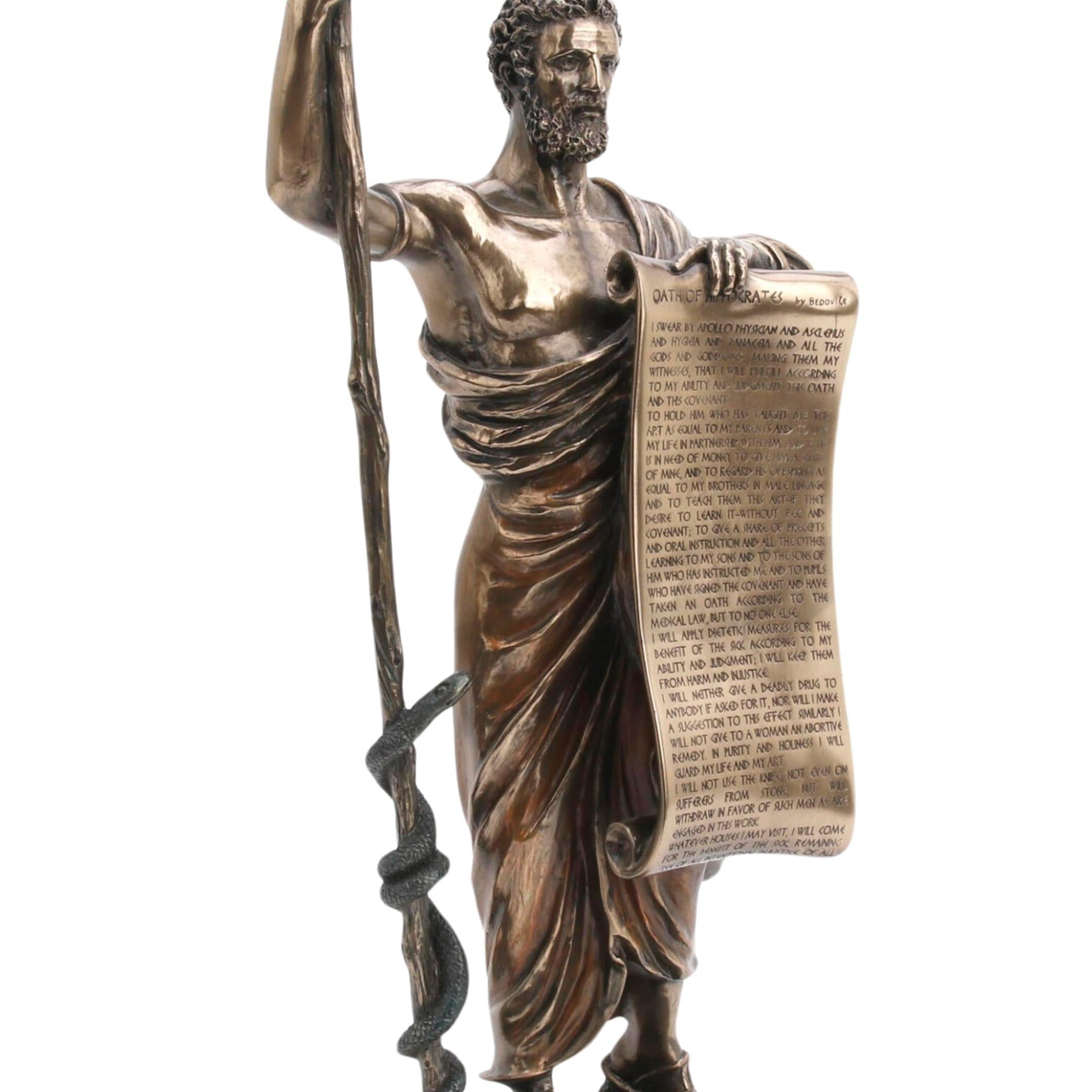 Hippocrates Cold Cast Bronze Sculpture, Hippocratic Oath, Medical Gift