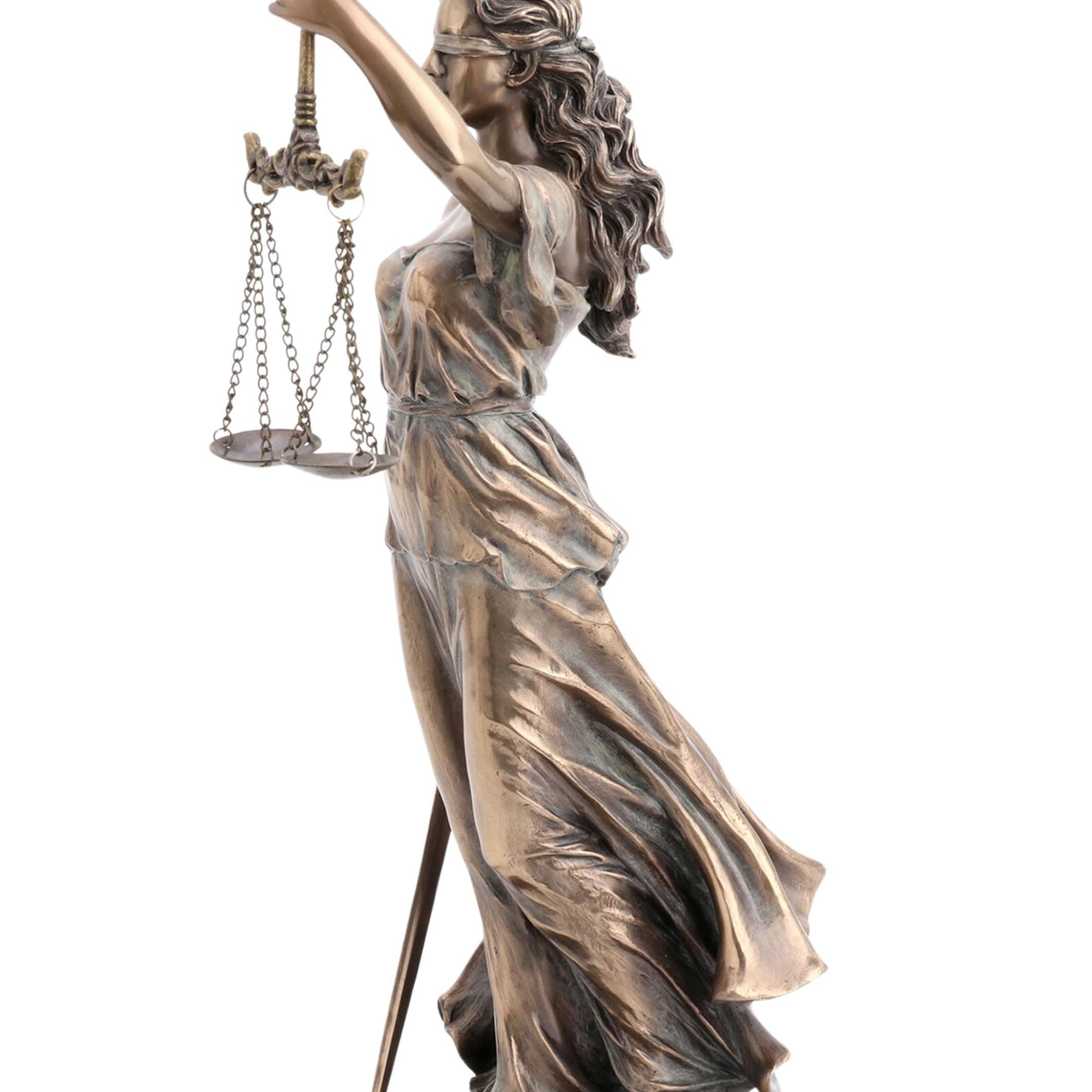 Themis Greek Goddess of Justice Sculpture: Cold Cast Bronze Finish