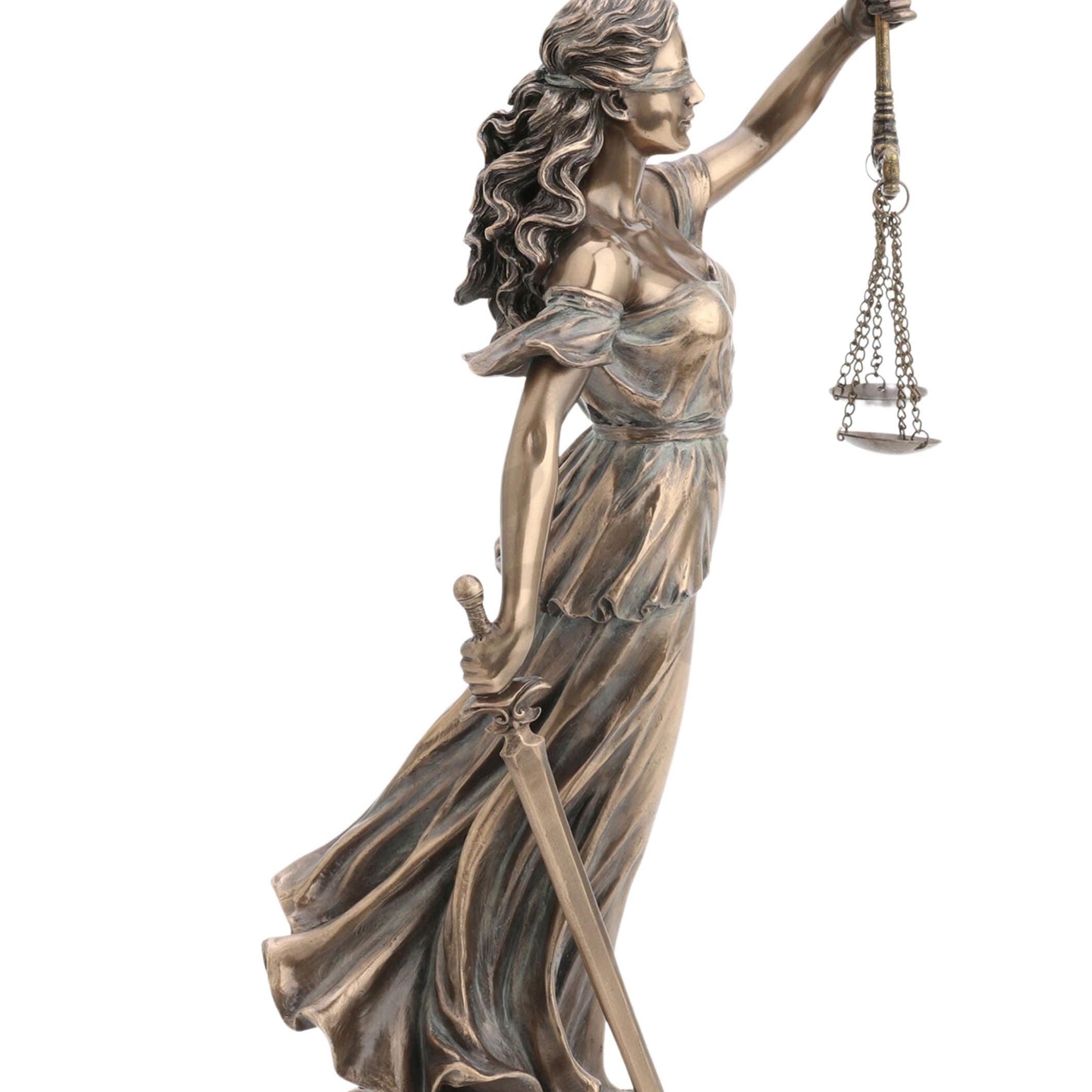 Themis Greek Goddess of Justice Sculpture: Cold Cast Bronze Finish