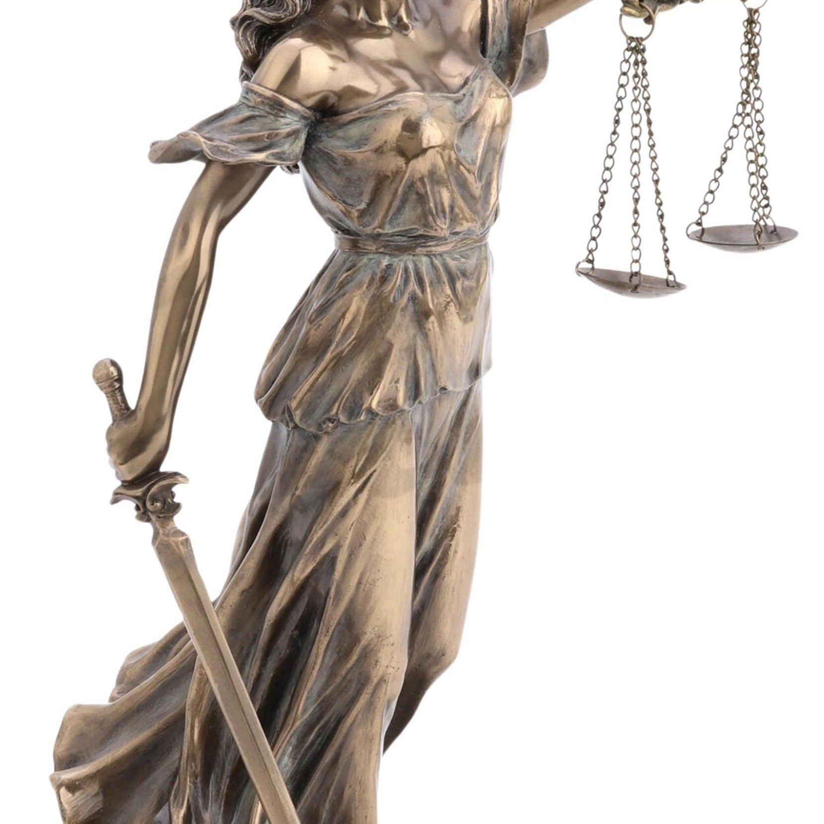 Themis Greek Goddess of Justice Sculpture: Cold Cast Bronze Finish