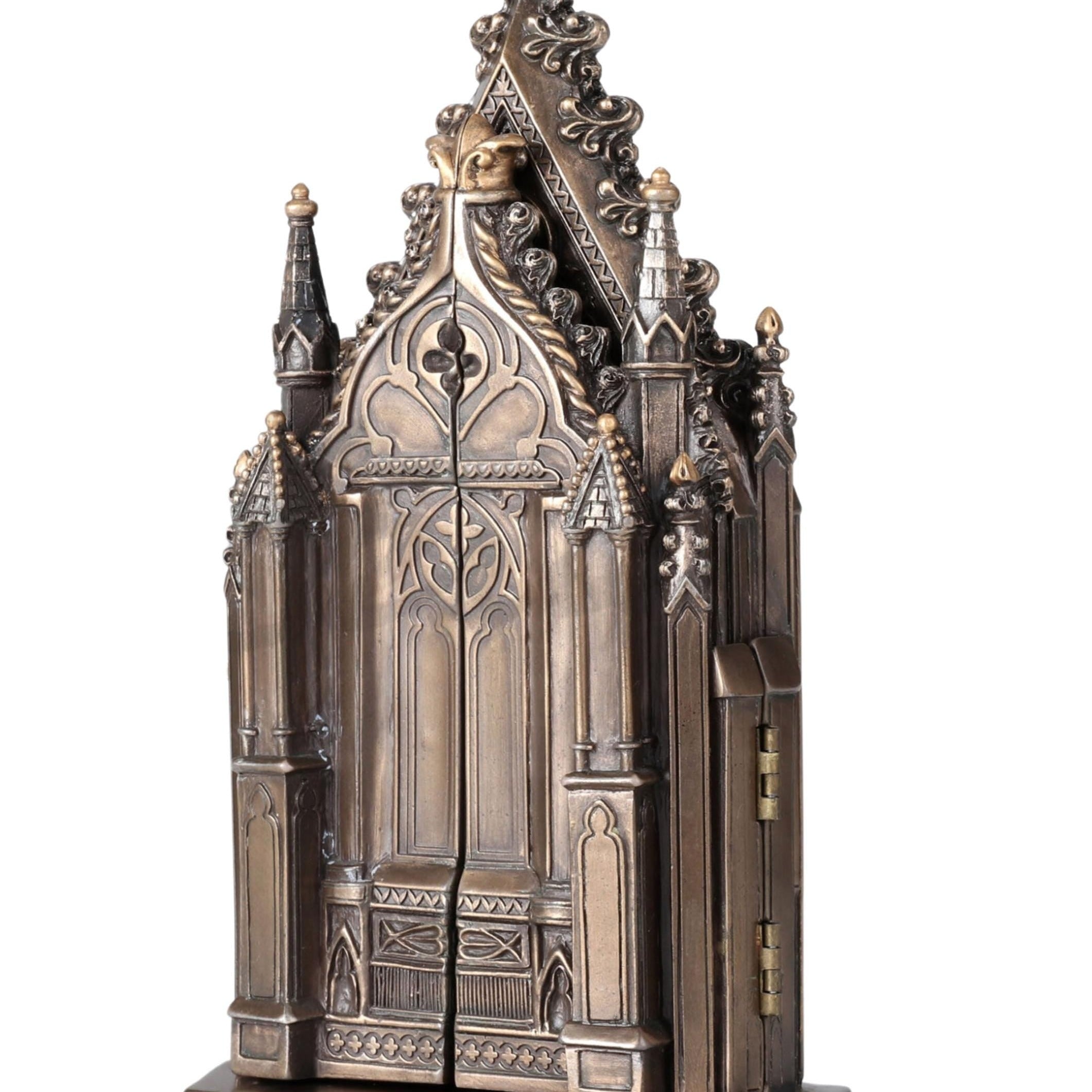 Calvary Triptych Statue: Bronzed Winged Altar (20.5cm)