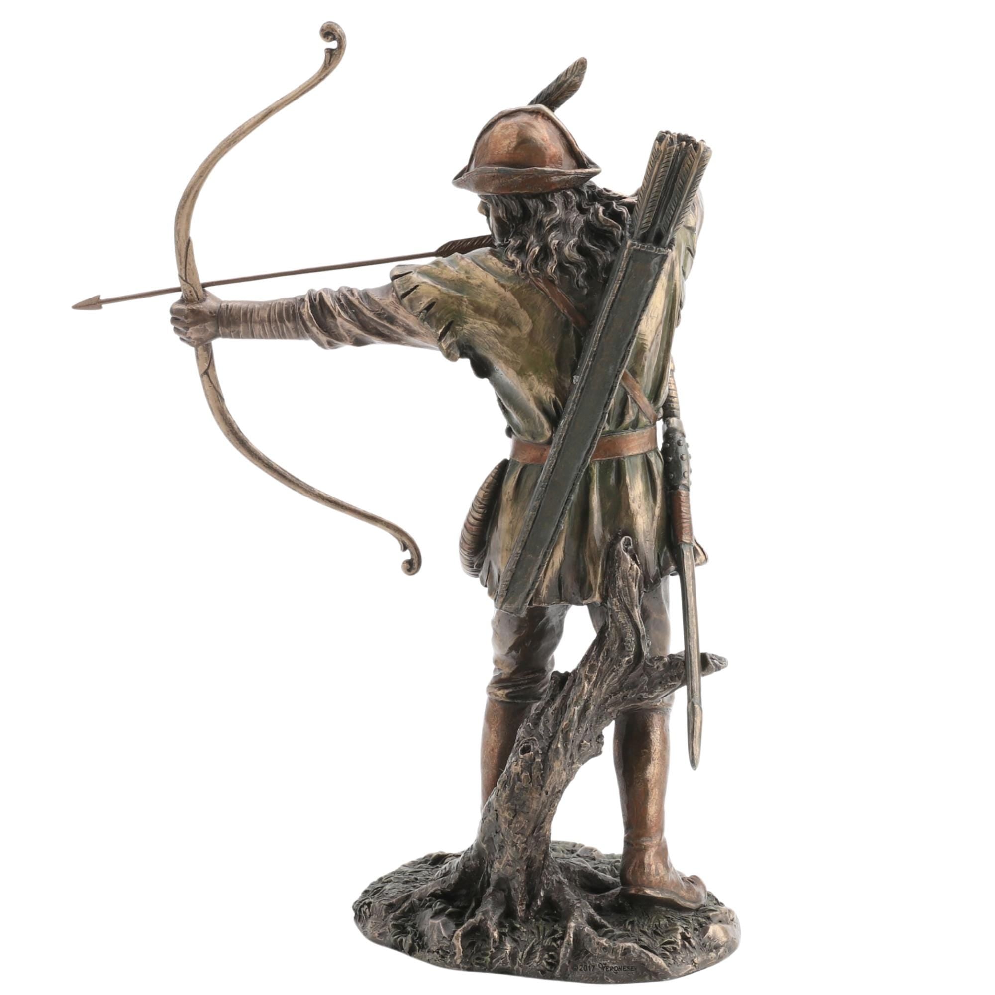 Robin Hood Bronzed handpainting Figurine Statue.Robin Hoold Bronze Sculpture.