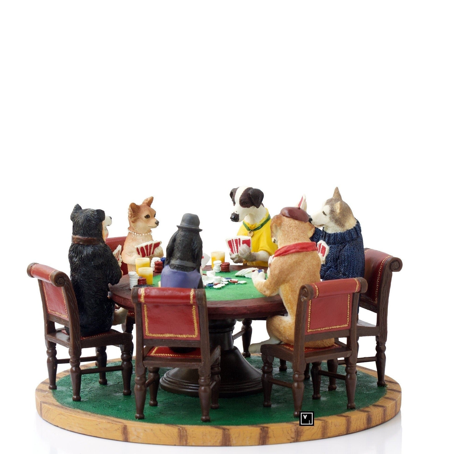 Dogs Playing Poker Figurine: Cold Cast Resin Statue
