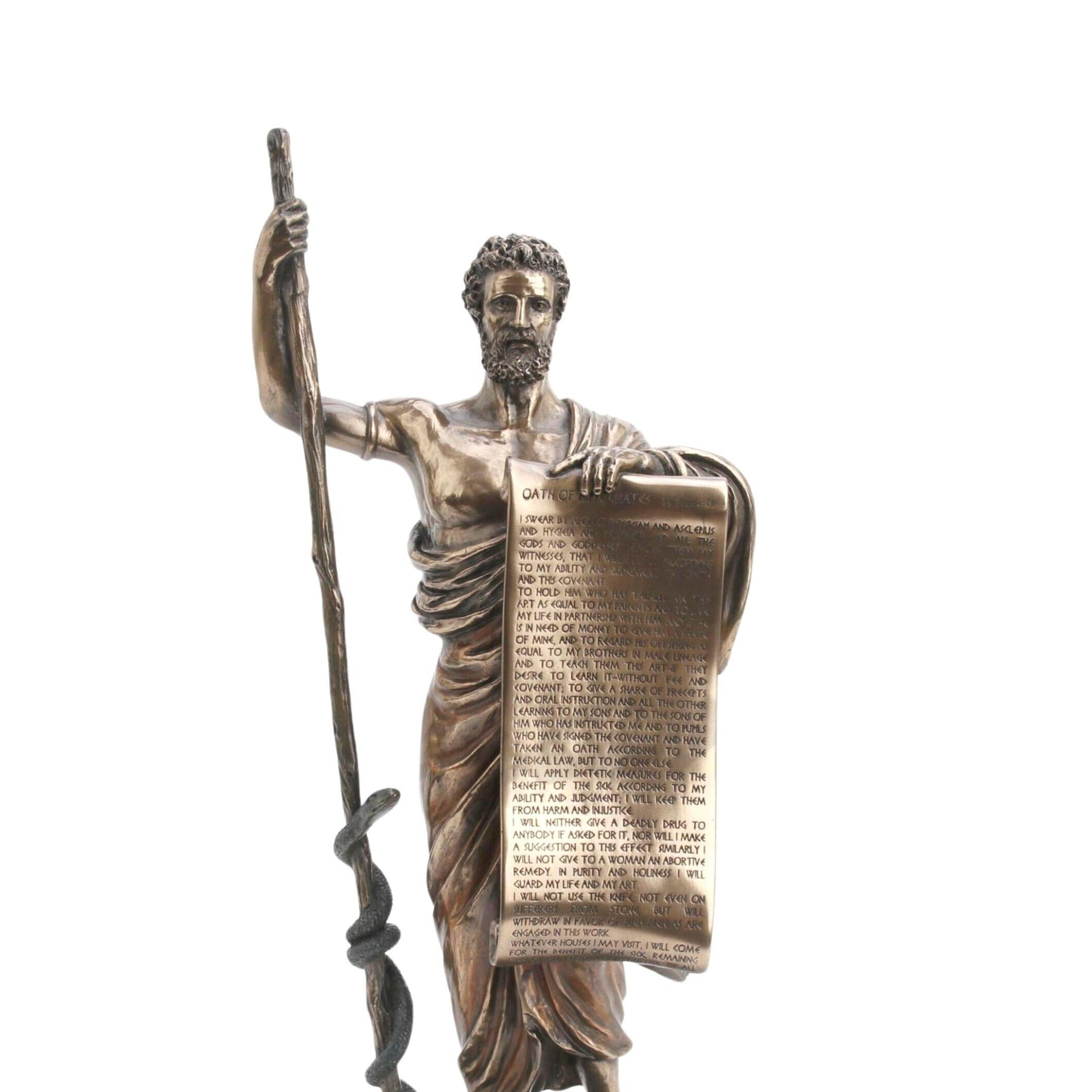 Hippocrates Cold Cast Bronze Sculpture, Hippocratic Oath, Medical Gift