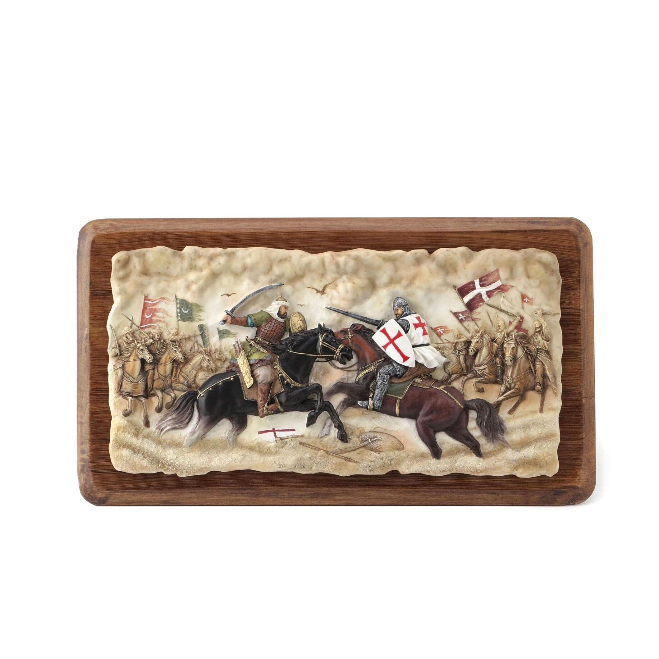 Battle of Hattin Wooden Wall Plaque: Medieval Knight Templar Decor