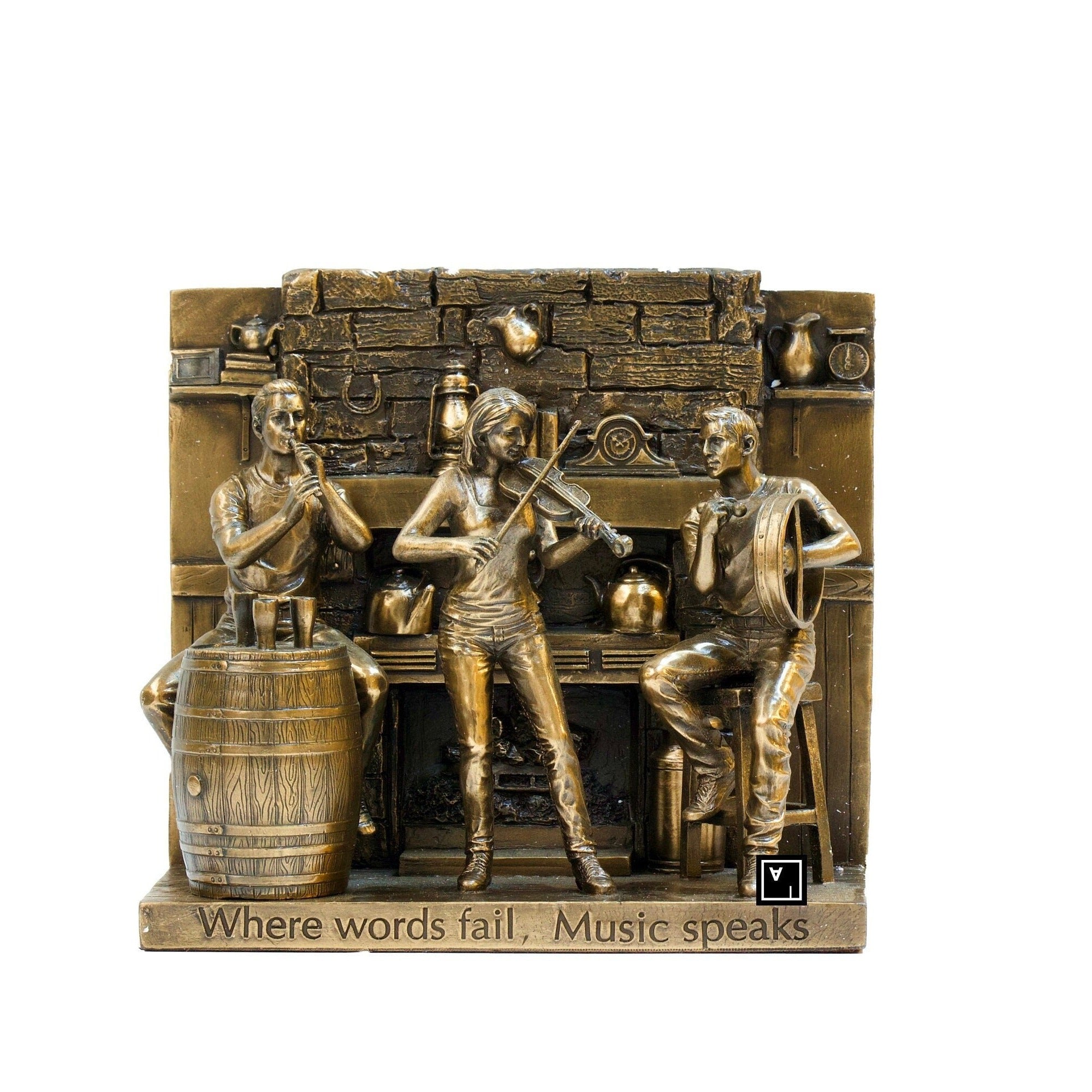 Jazz Musicians Statue.Musicians Bookend.Where Words Fail Music Speaks