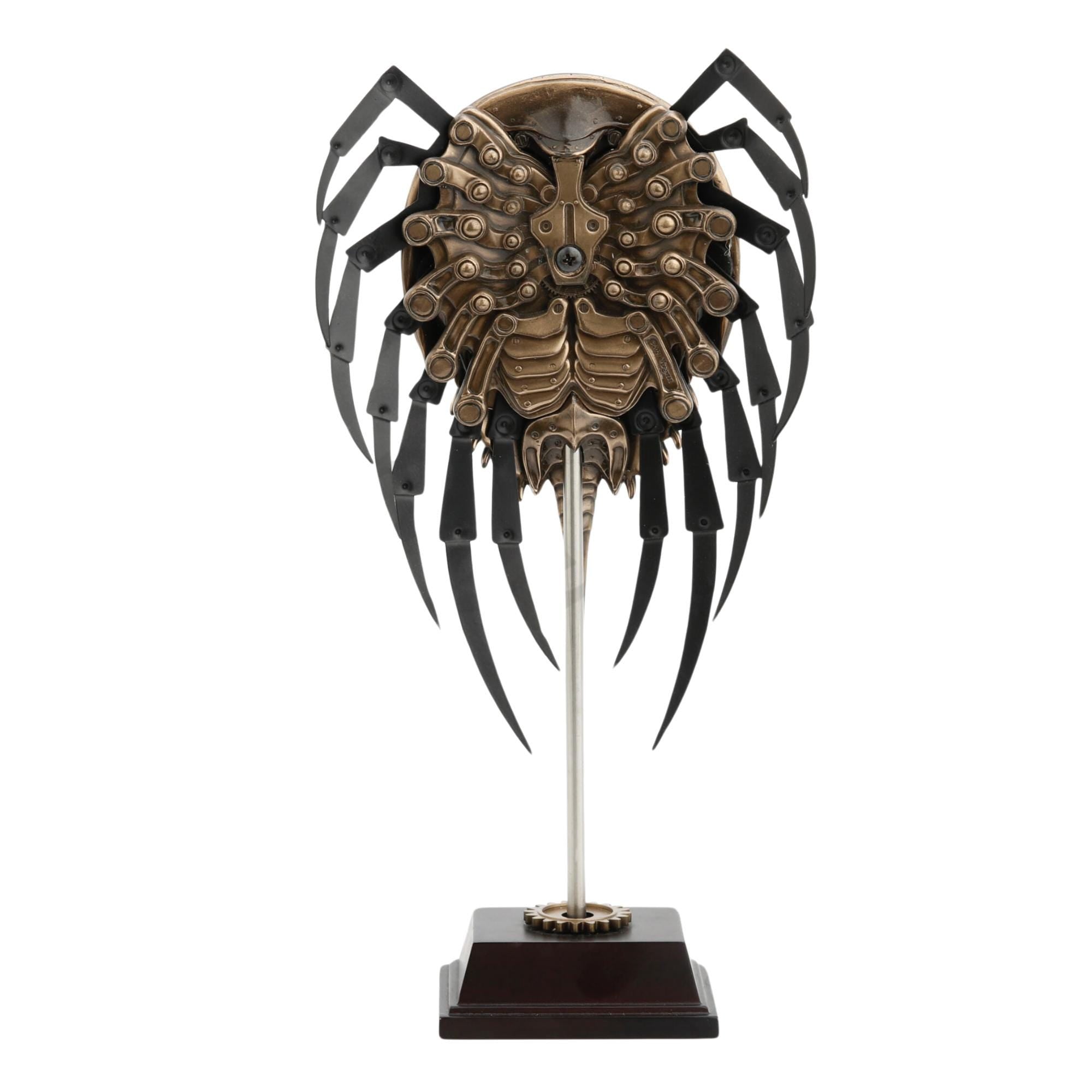 Steampunk Cybernetic Horseshoe Crab Sculpture – Futuristic Sci-Fi Marine Art with Mechanical Spider Legs