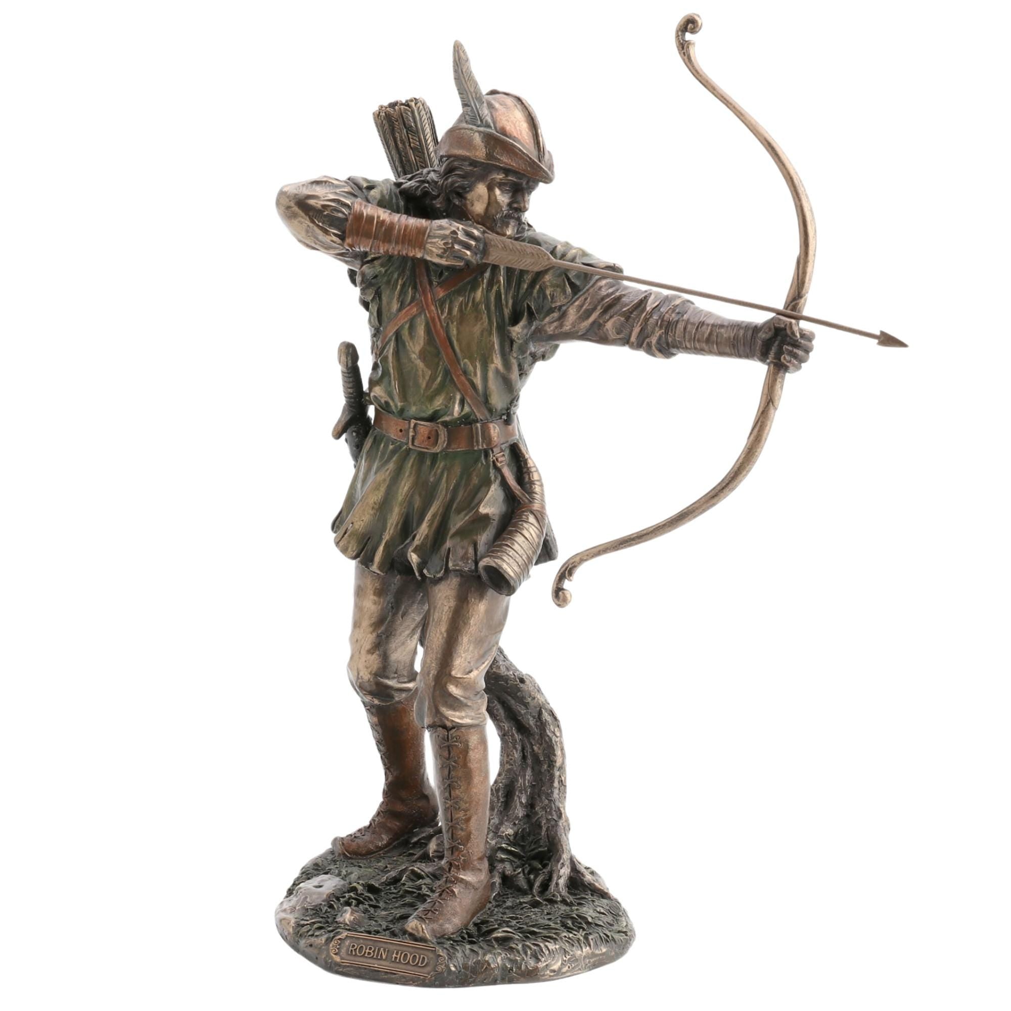 Robin Hood Bronzed handpainting Figurine Statue.Robin Hoold Bronze Sculpture.