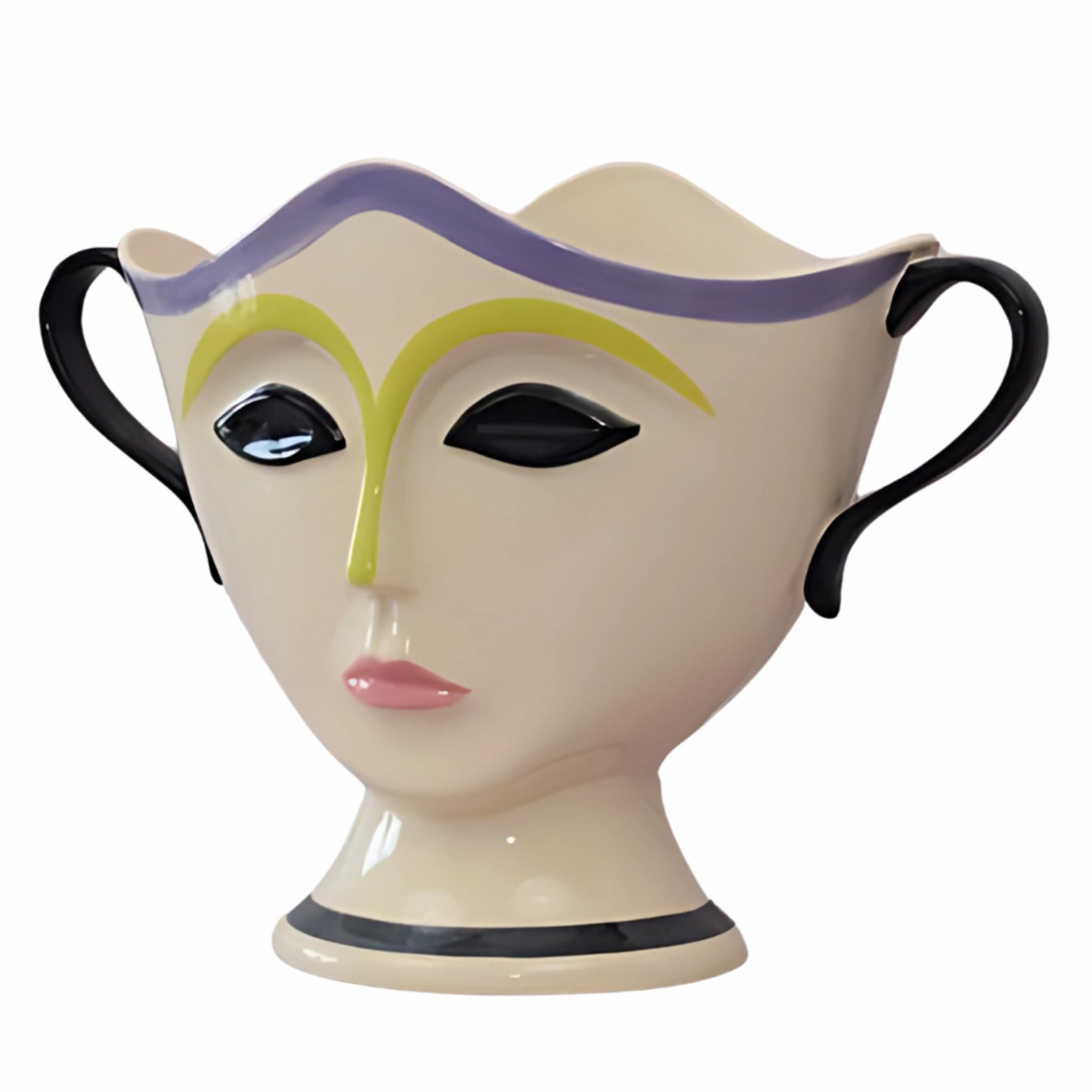 Abstract Face Planter – Modern Porcelain Art Vase for Unique Décor