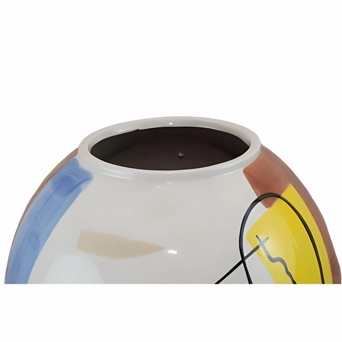 25.1 Inch Large Abstract Modern Art Picasso Style Porcelain Vase Colorful Hand-Painted Ceramic