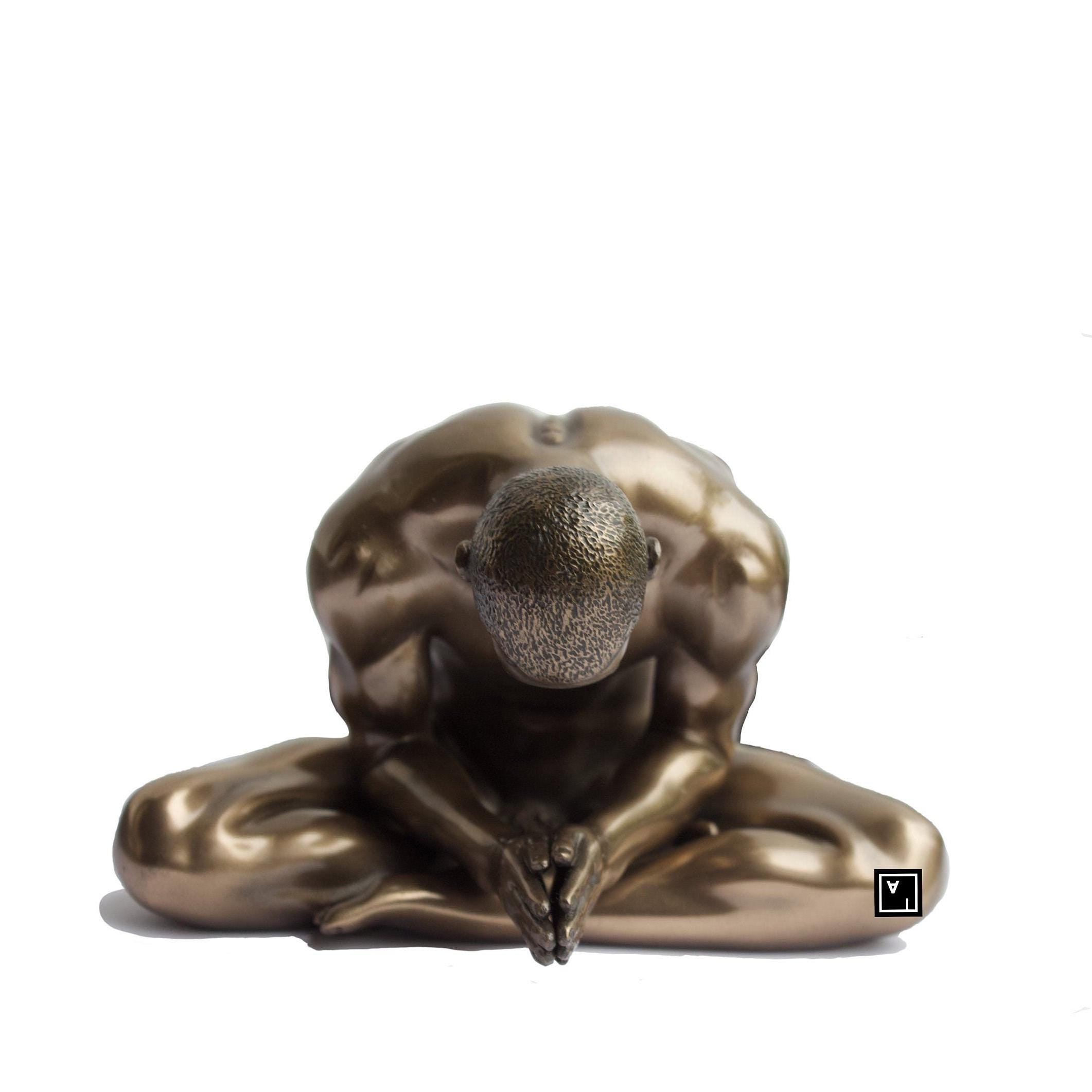 Male Nude Figurine.Cross Legged Sculpture