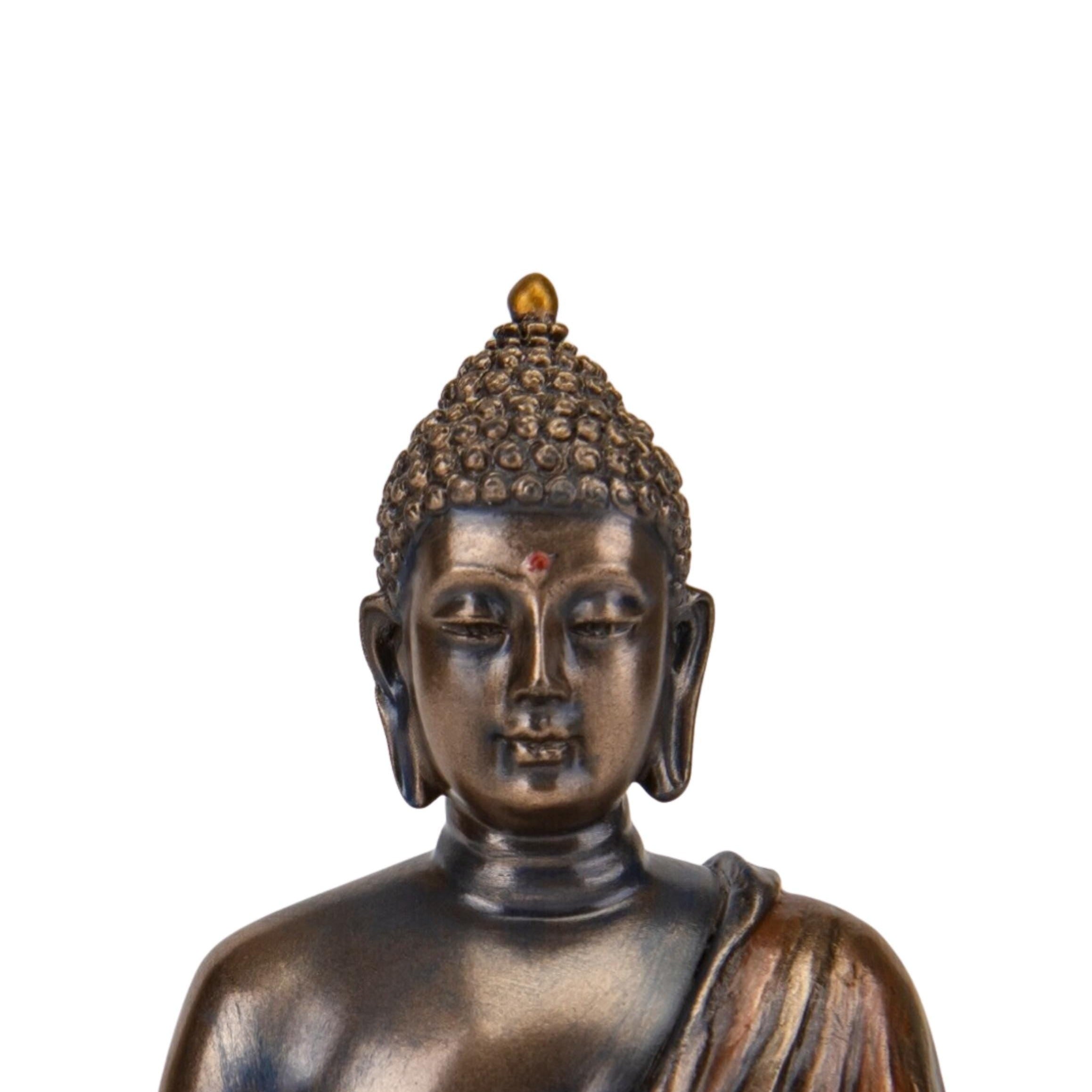 Bronze Finish Medicine Buddha Statue: Tibetan Altar Decor (6.3 in)