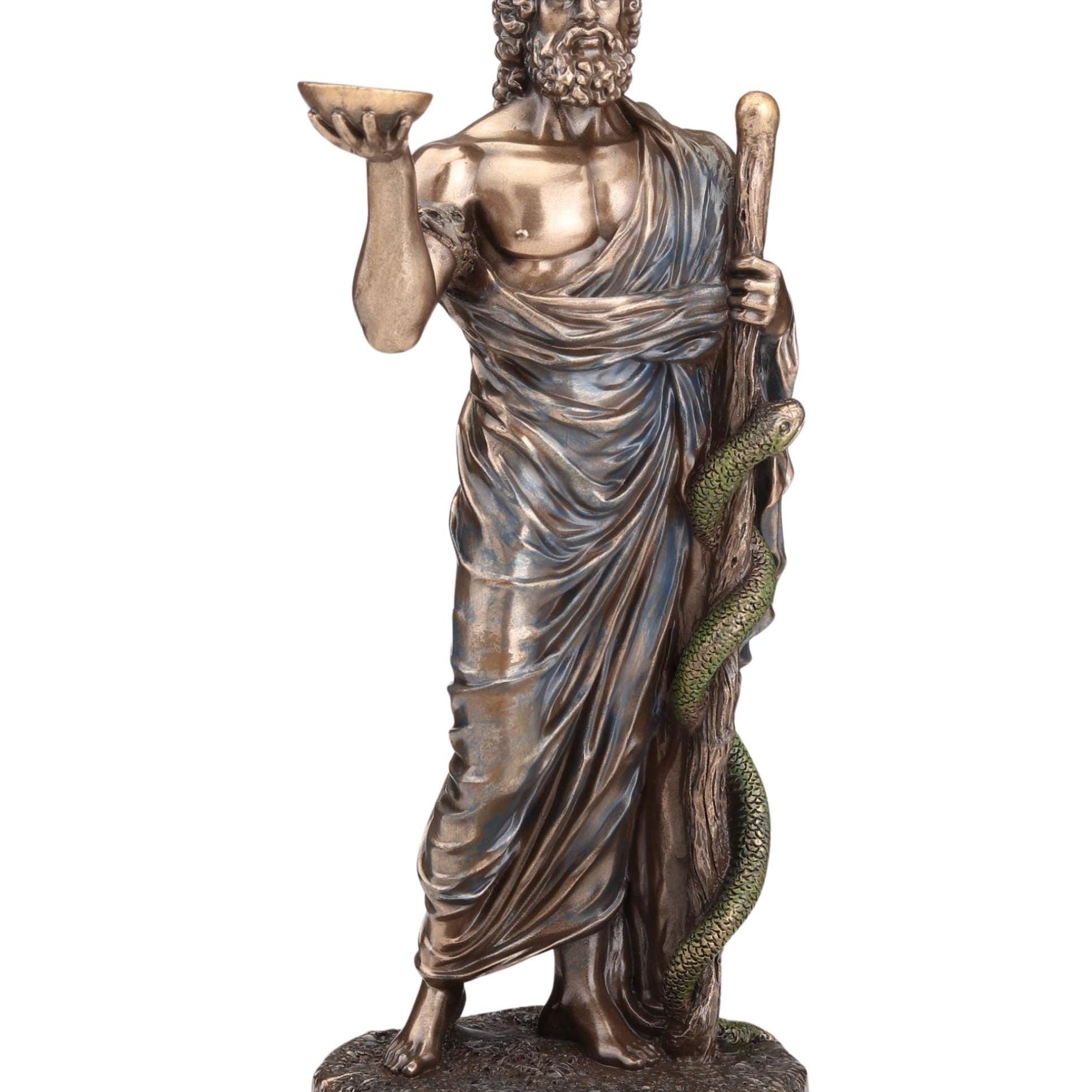 Asclepius Statue: Cold Cast Bronze Greek God of Medicine Decor
