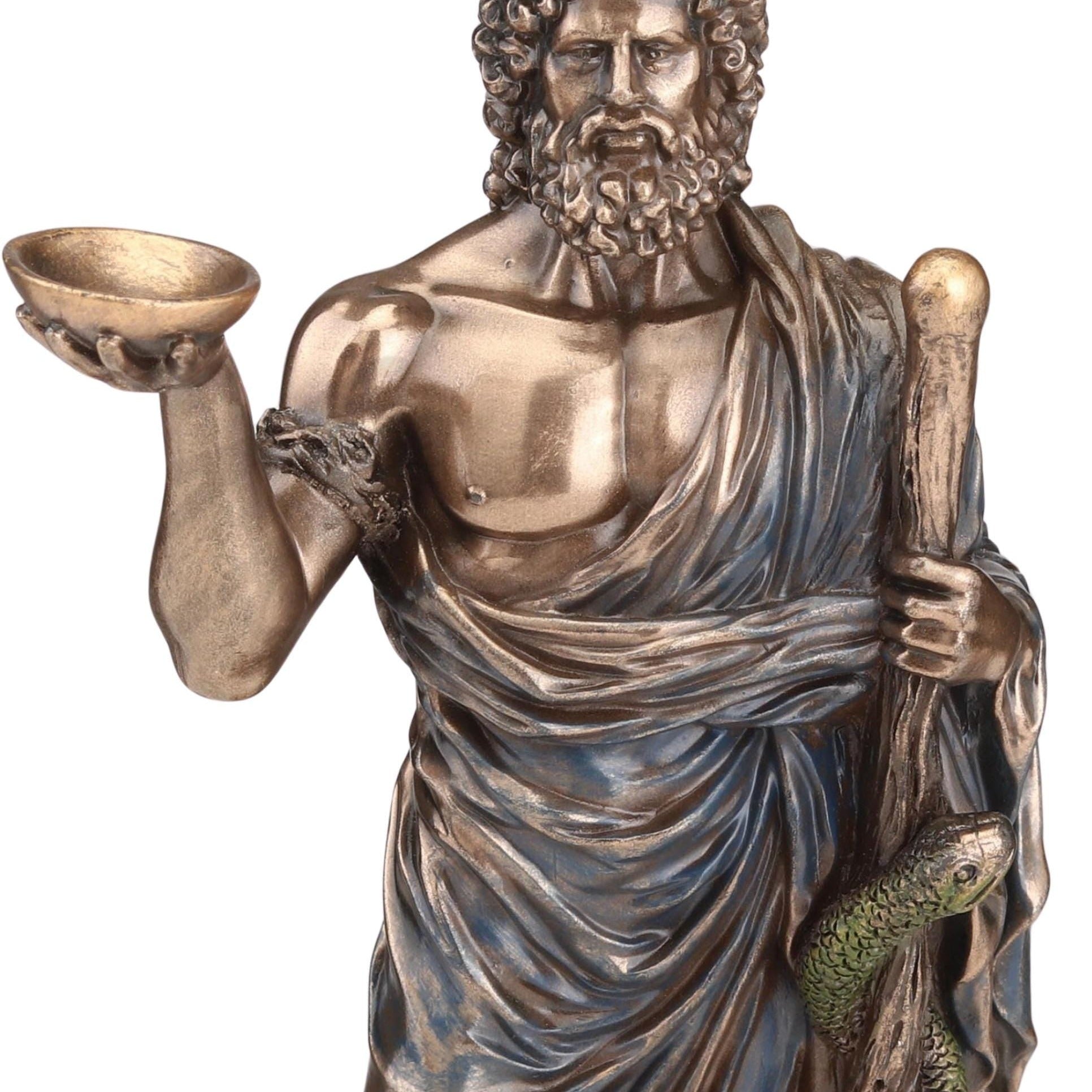Asclepius Statue: Cold Cast Bronze Greek God of Medicine Decor