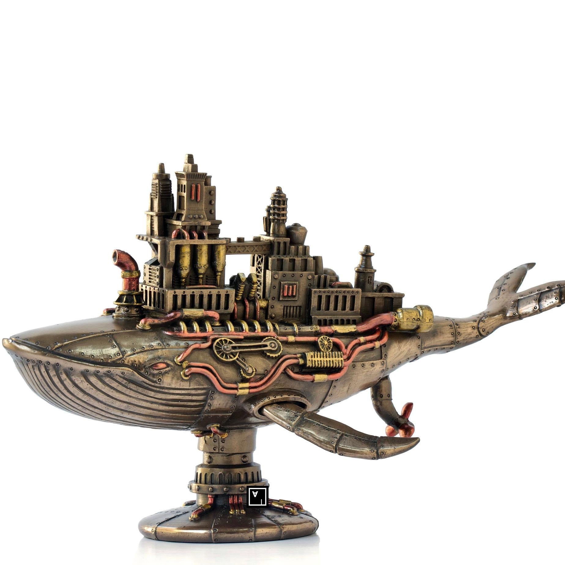 Steampunk Galactic Ship Whale Statue