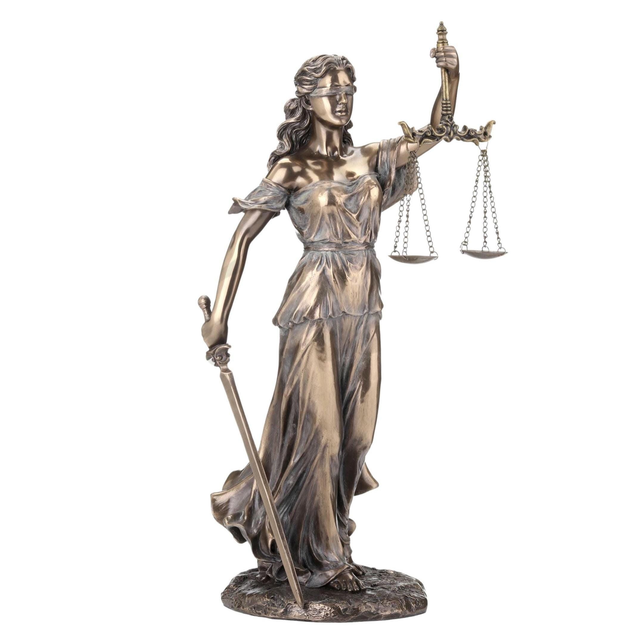 Themis Greek Goddess of Justice Sculpture: Cold Cast Bronze Finish