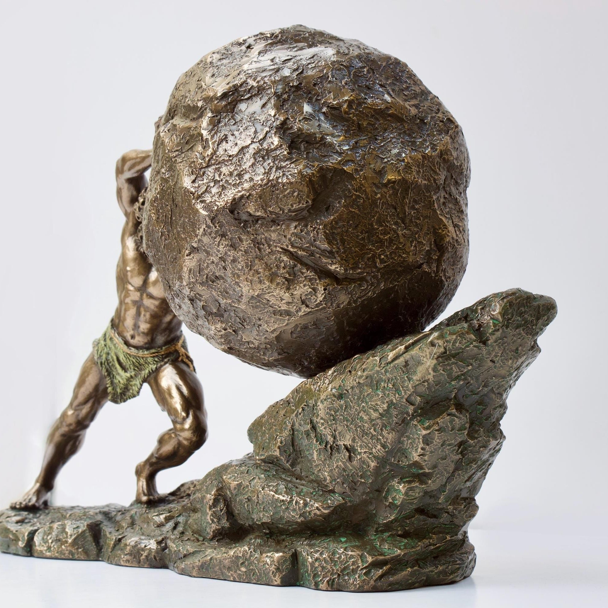 Sisyphus Statue.Sisyphus who pushes the Eternal Boulder.