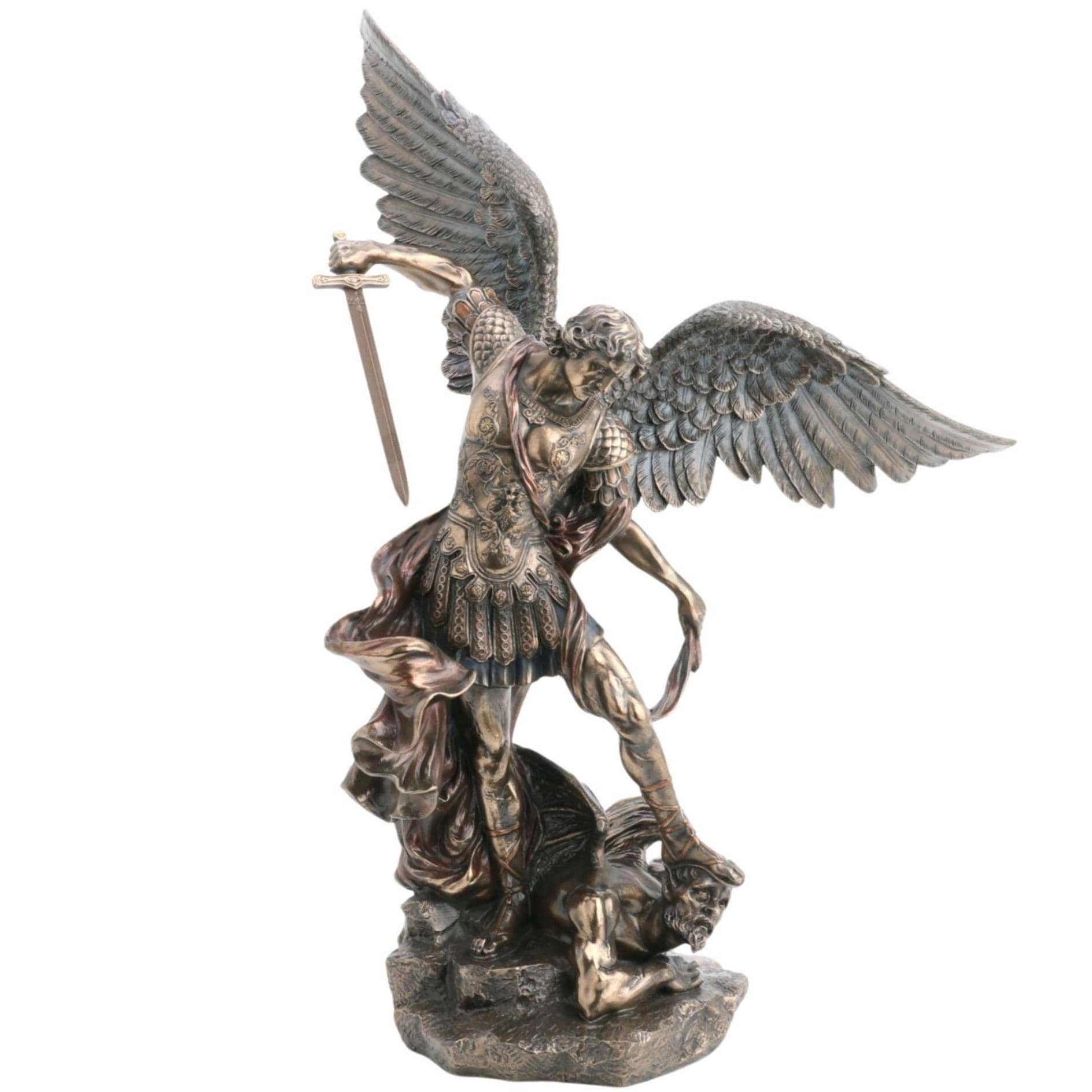 Archangel St. Michael Statue: Cold Cast Bronze statue