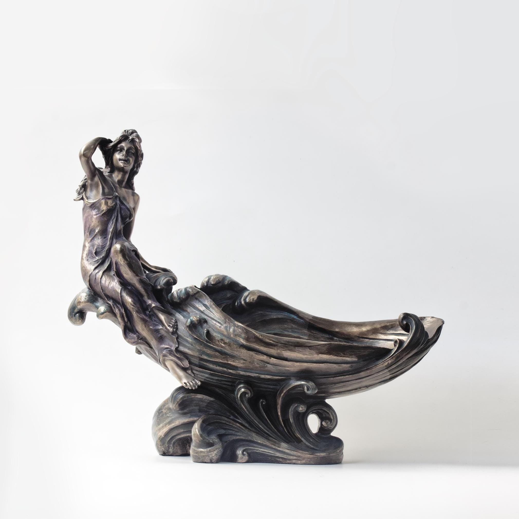 Art Nouveau Candy Centerpiece Bowl with Female Figure