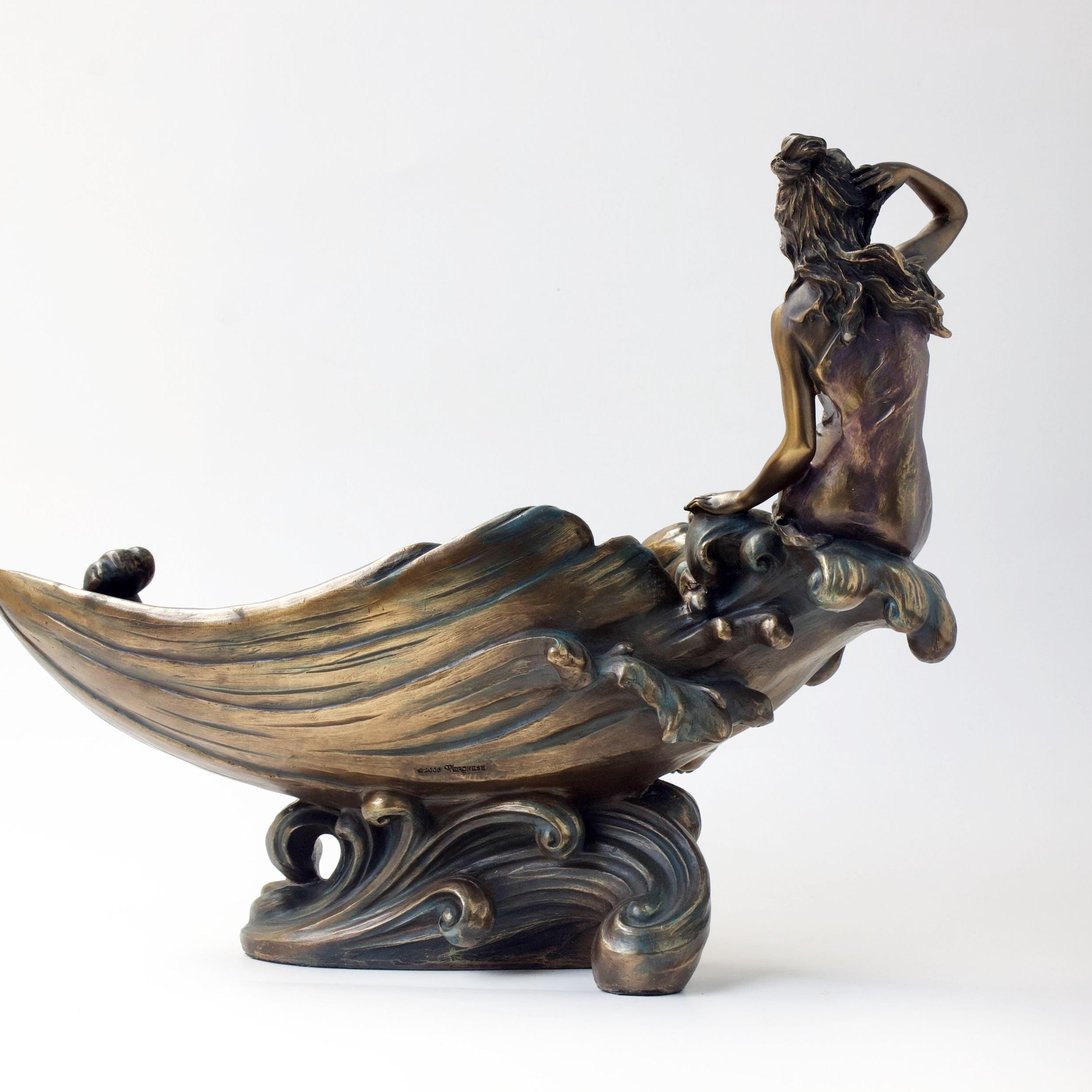 Art Nouveau Candy Centerpiece Bowl with Female Figure
