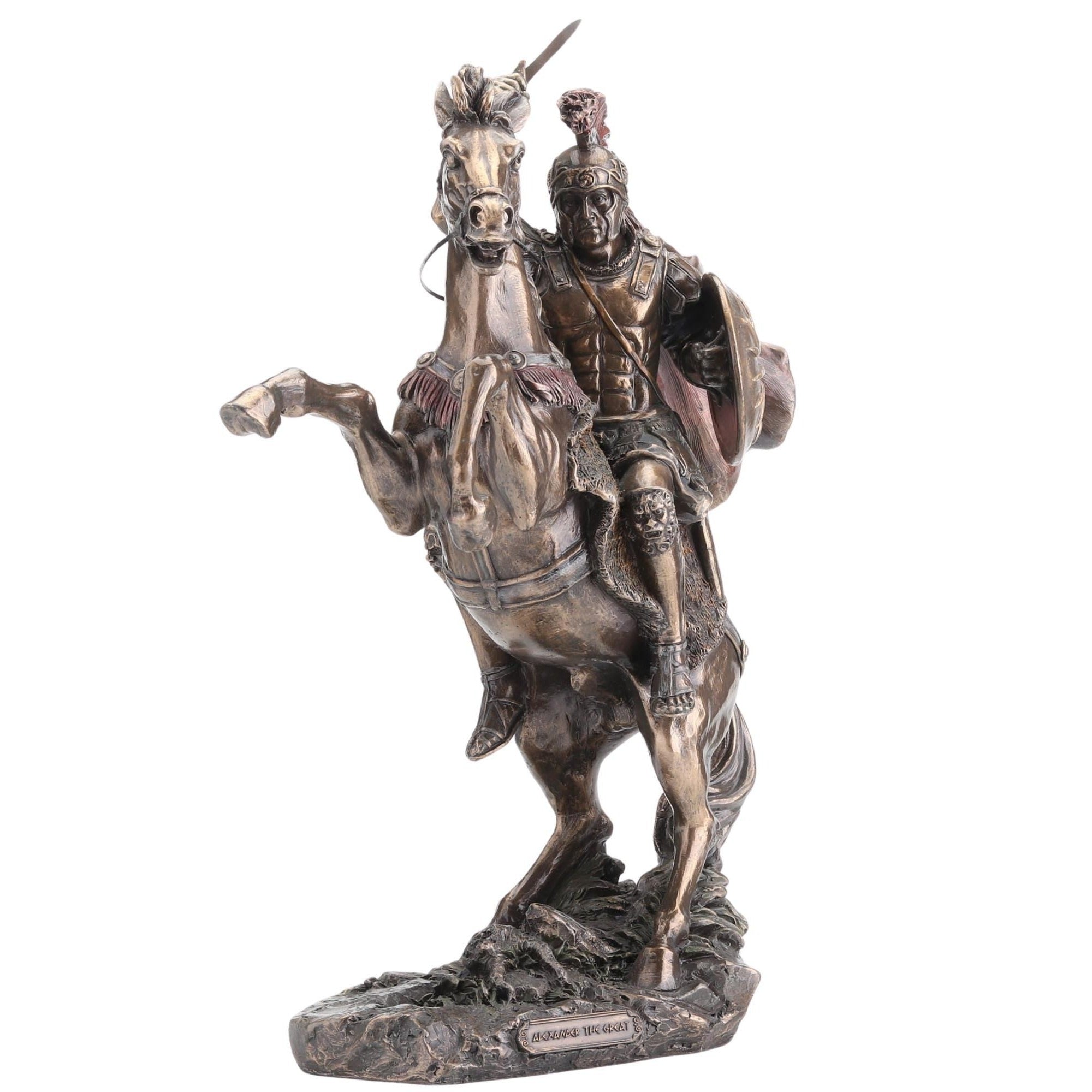 Alexander the Statue – Cold Cast Bronze Macedonian Warrior on Horse