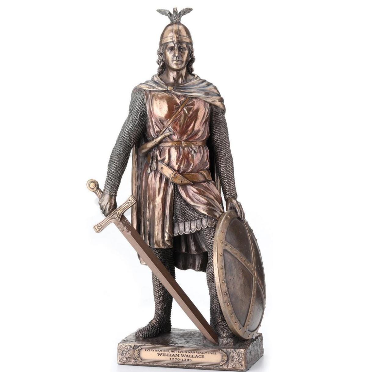 Scottish Knight Sir William Wallace Statue Scottish Hero Figurine | 11.5” Historical Decor