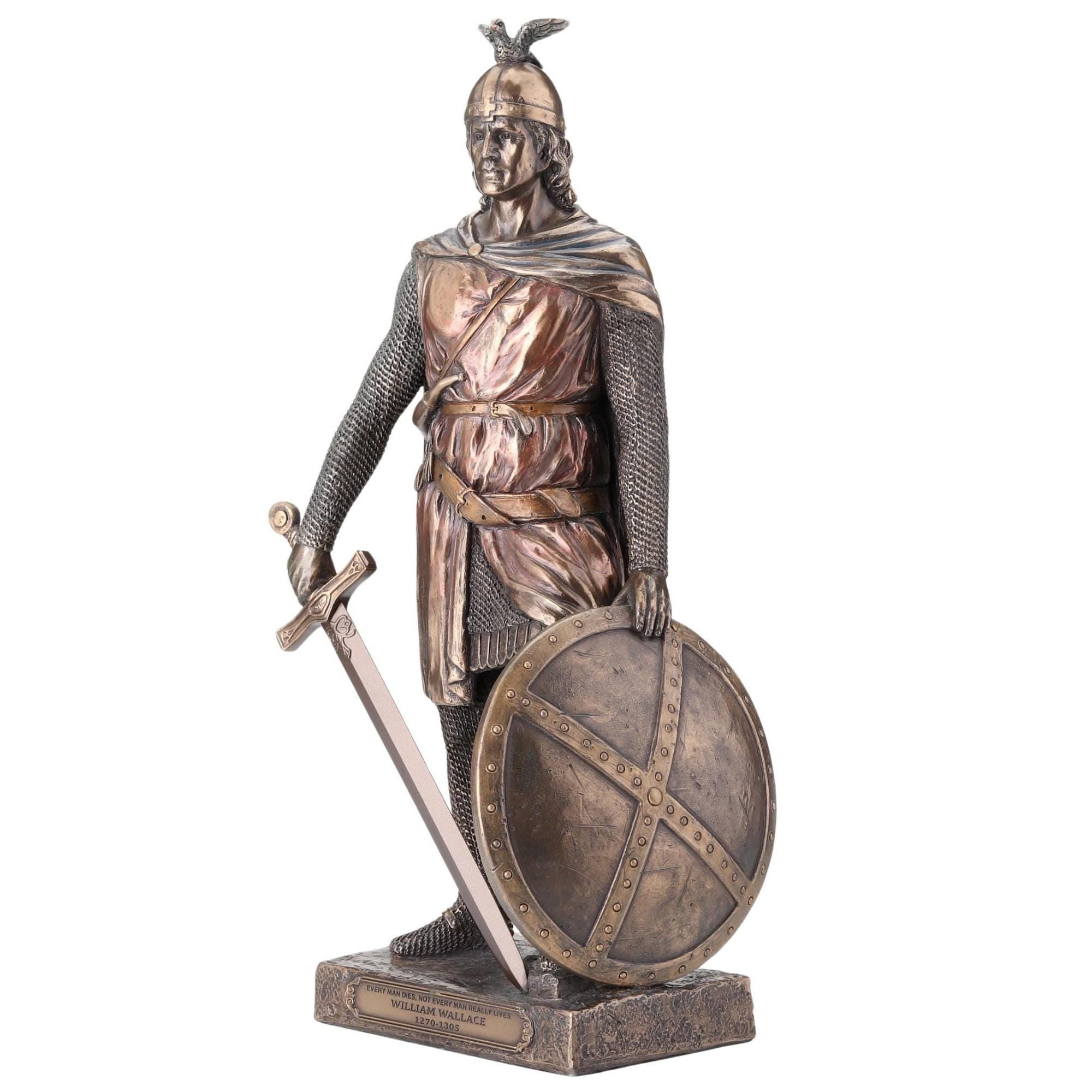 Scottish Knight Sir William Wallace Statue Scottish Hero Figurine | 11.5” Historical Decor