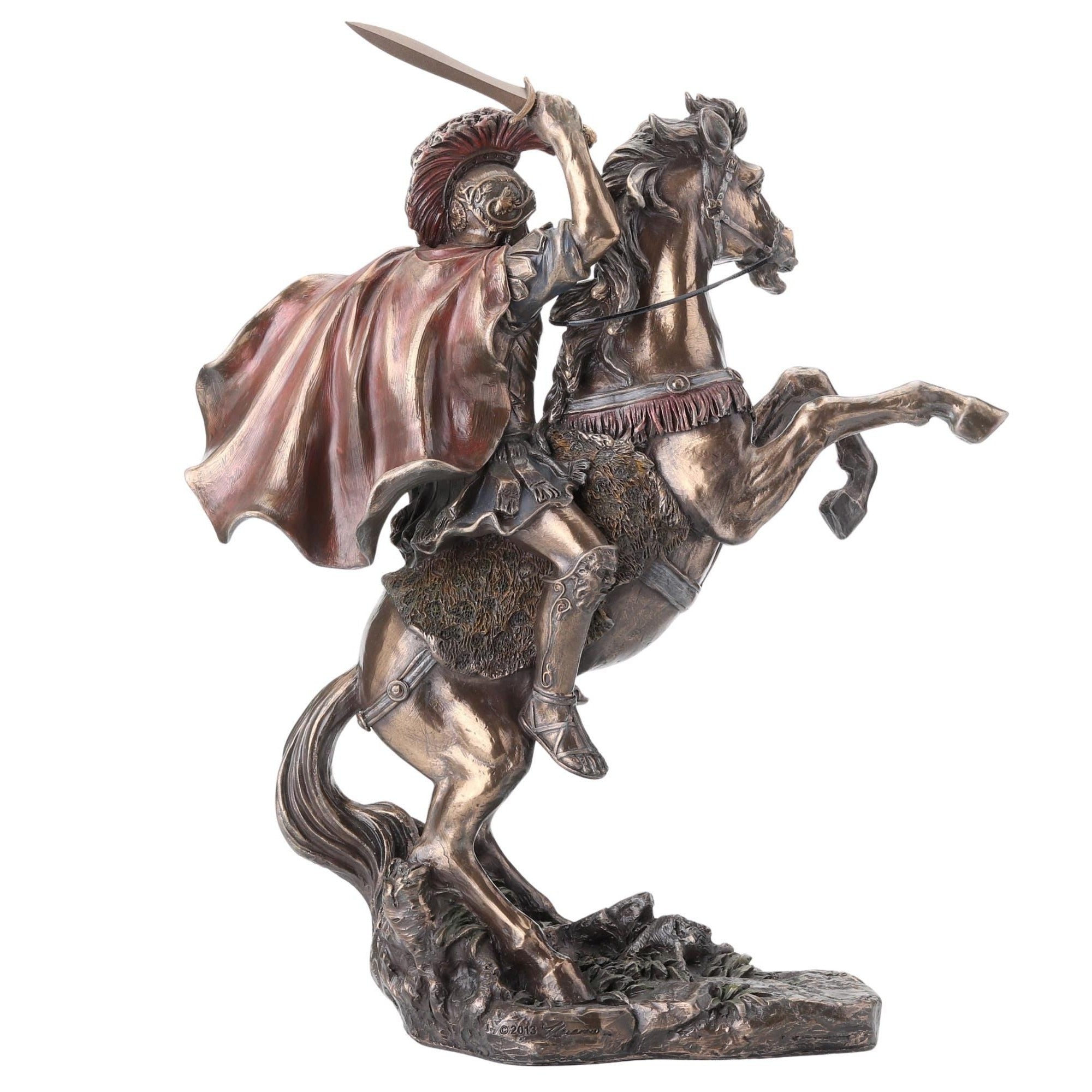 Alexander the Statue – Cold Cast Bronze Macedonian Warrior on Horse