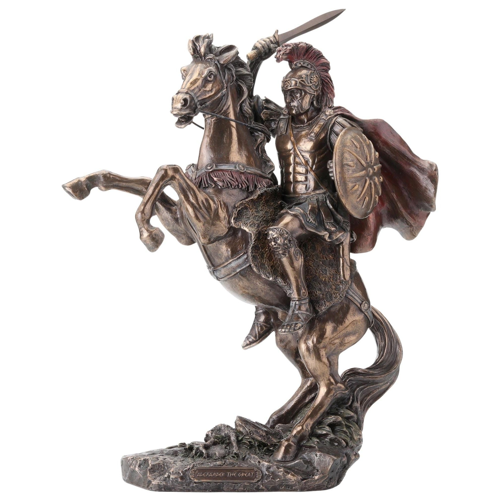 Alexander the Statue – Cold Cast Bronze Macedonian Warrior on Horse
