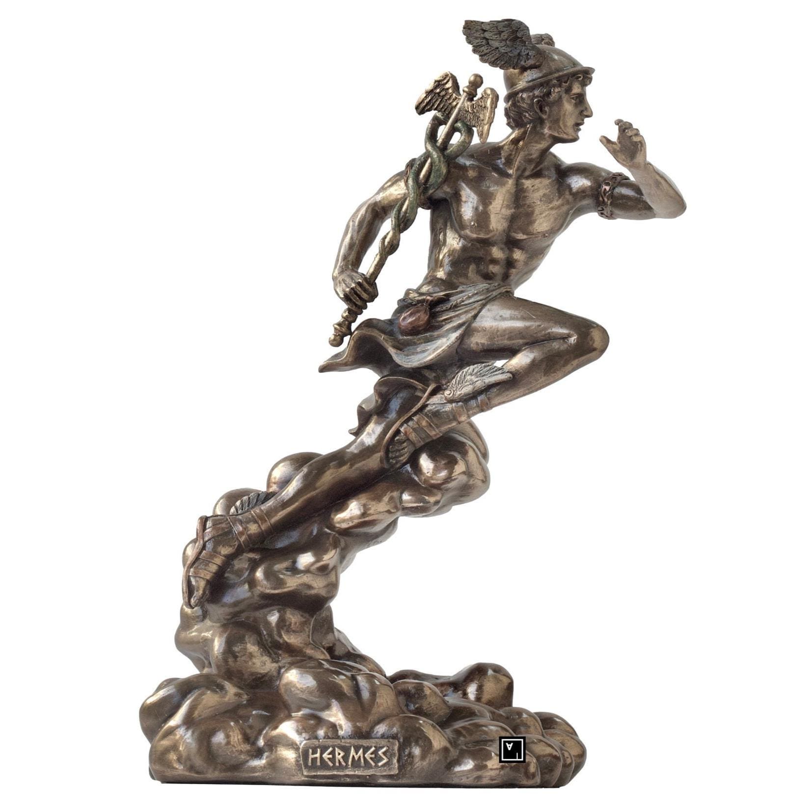 Veronese Design Hermes Statue, Cold Cast Resin, Bronzed Figurine