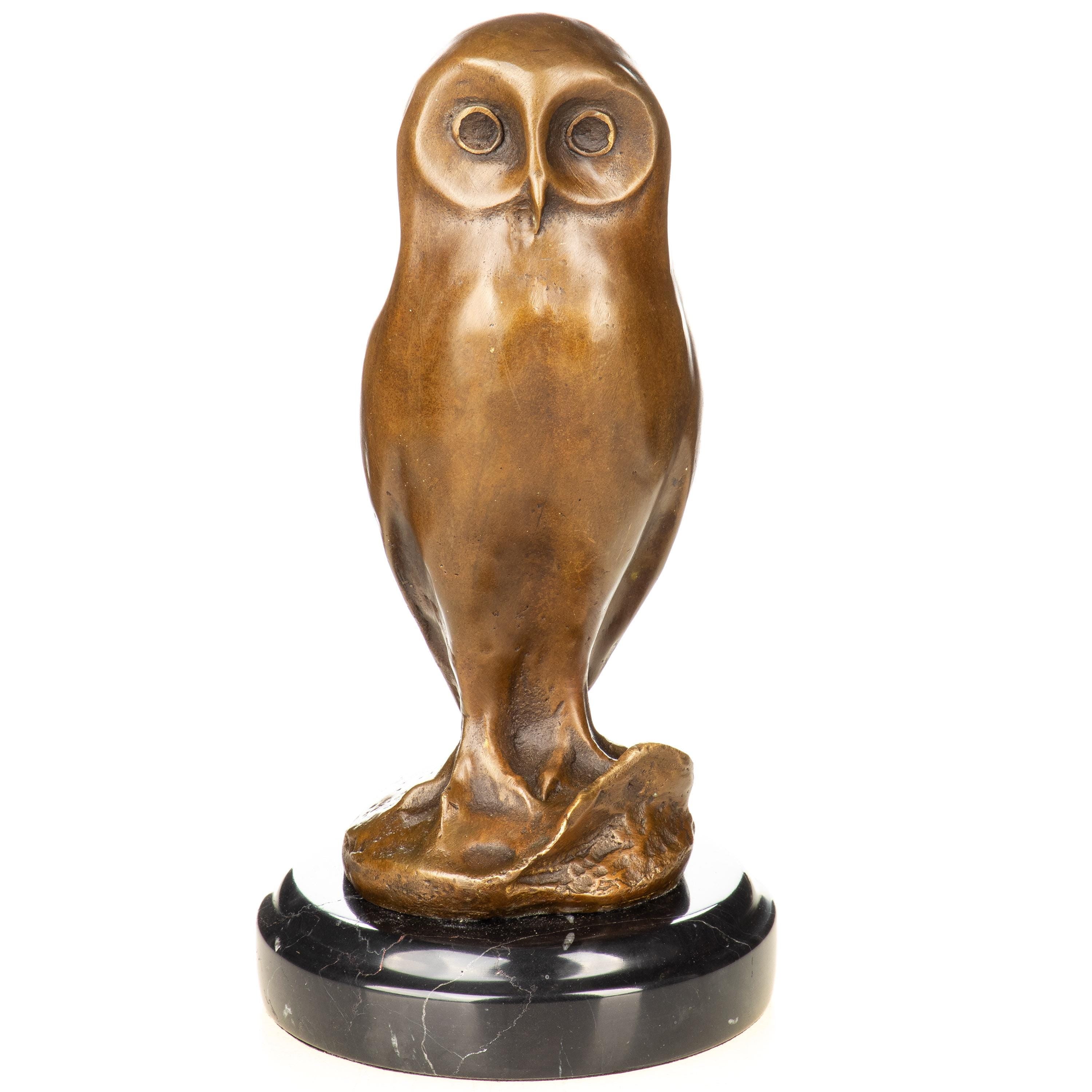 Modern Bronze Owl Sculpture | Contemporary Bird Figurine | Bronze Animal Statue