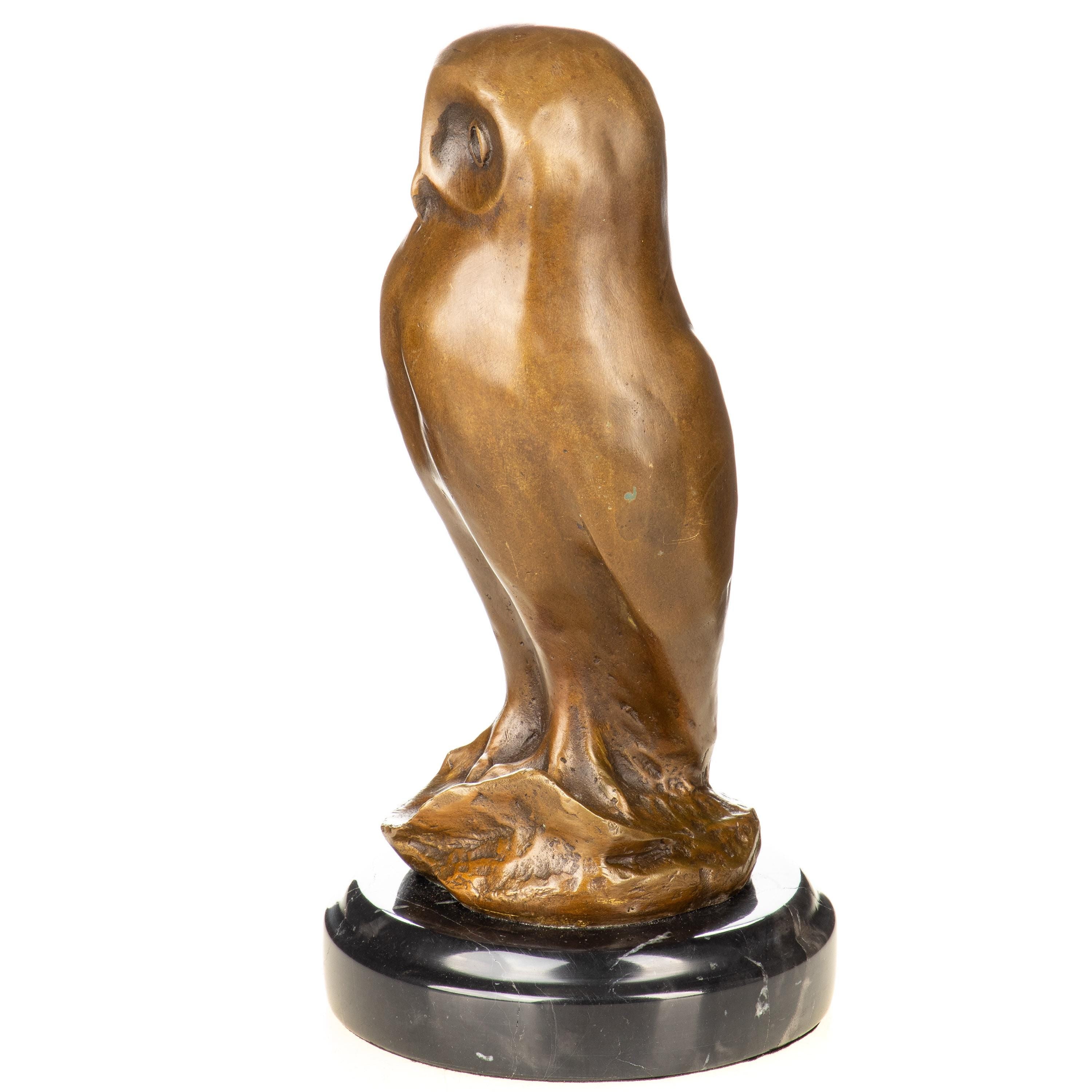 Modern Bronze Owl Sculpture | Contemporary Bird Figurine | Bronze Animal Statue