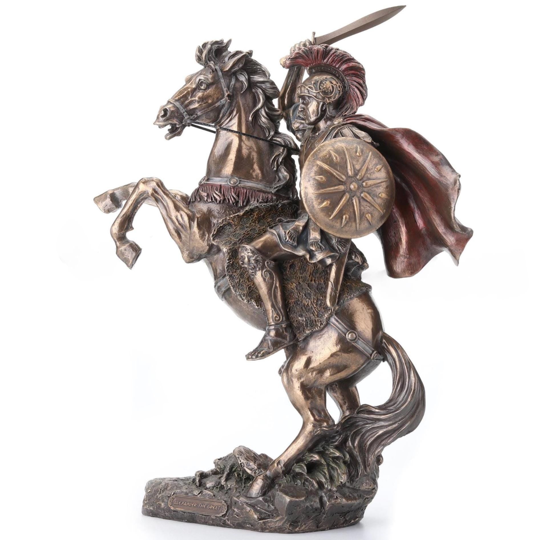 Alexander the Statue – Cold Cast Bronze Macedonian Warrior on Horse