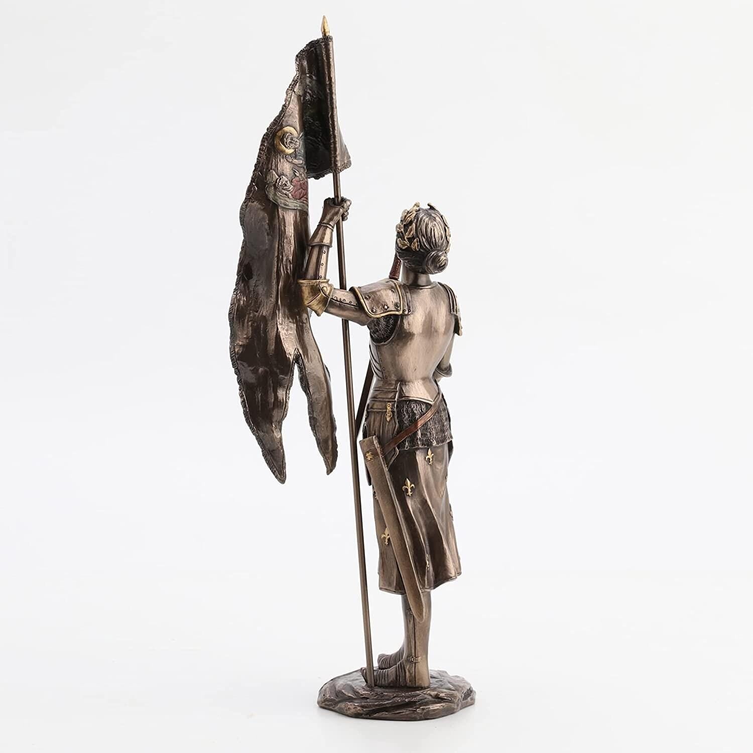 St. Joan of Arc Statue: Hand-Painted Cold Cast Bronze Sculpture